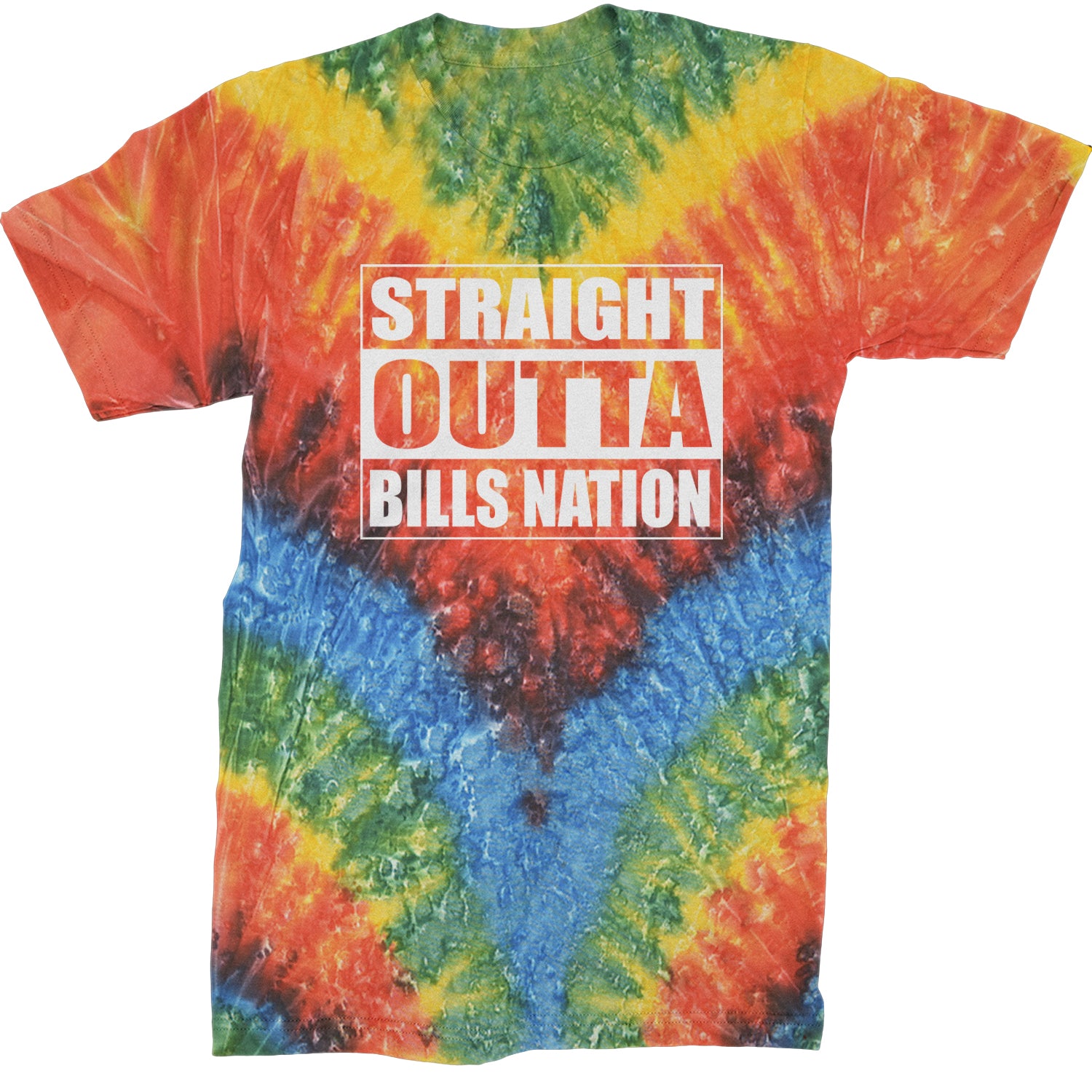 Straight Outta Bills Nation  Mens T-shirt Tie-Dye Woodstock