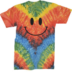 Smile Face Mens T-shirt Tie-Dye Woodstock