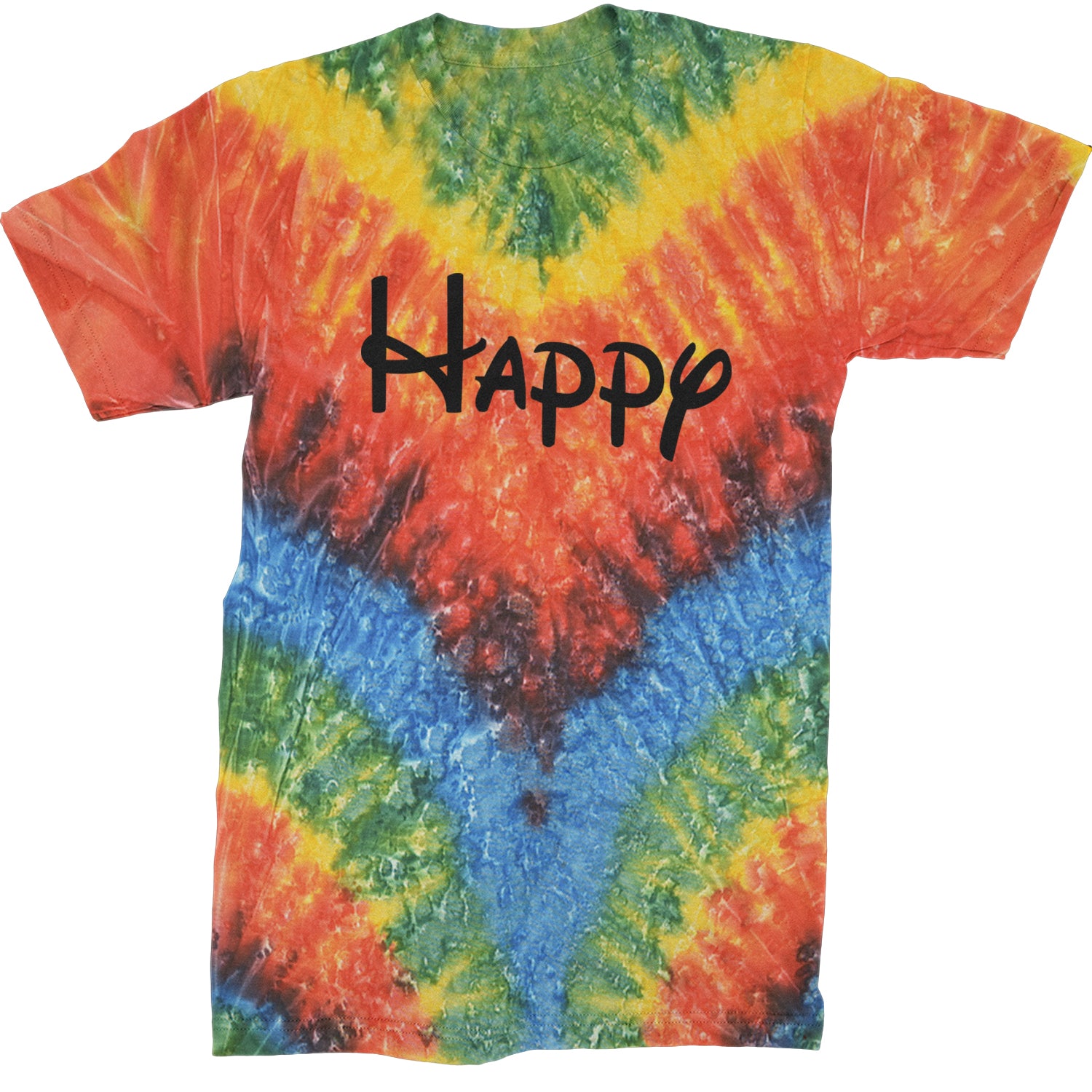 Happy - 7 Dwarfs Costume Mens T-shirt Tie-Dye Woodstock