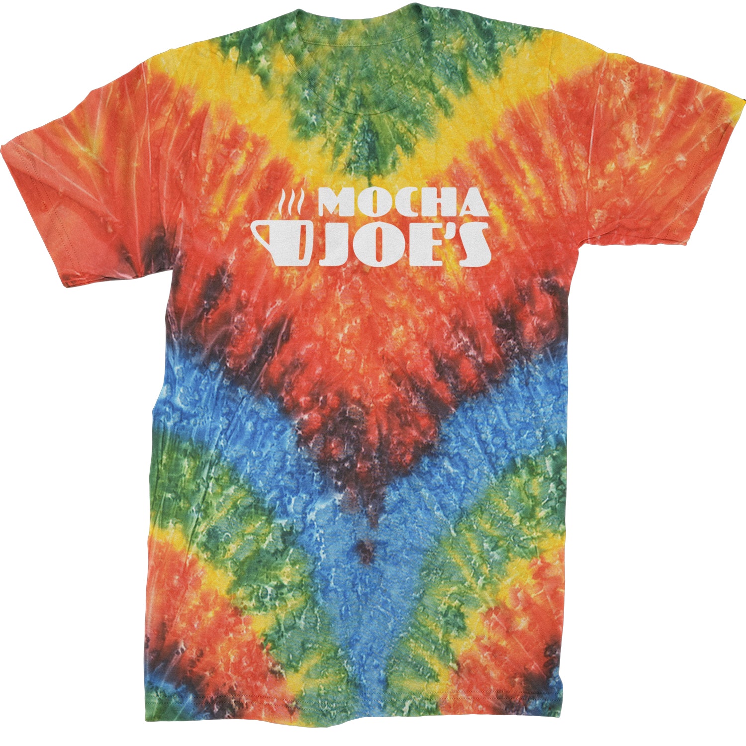 Mocha Joe's Enthusiastic Coffee Mens T-shirt Tie-Dye Woodstock