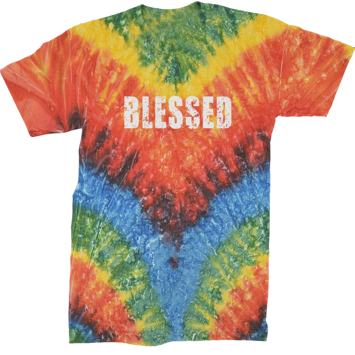 Blessed Religious Grateful Thankful Mens T-shirt Tie-Dye Woodstock