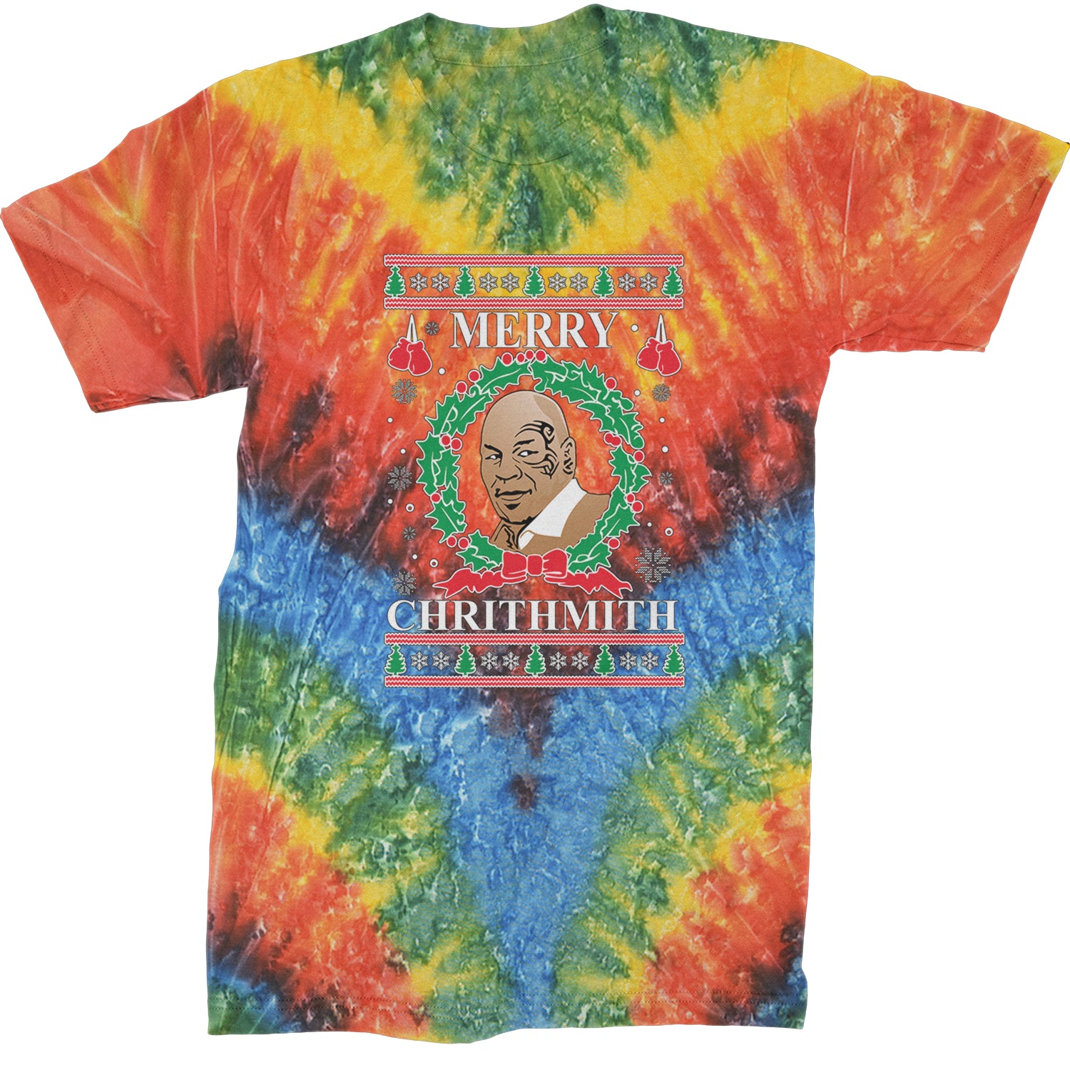 Merry Chrithmith Ugly Christmas  Mens T-shirt Tie-Dye Woodstock