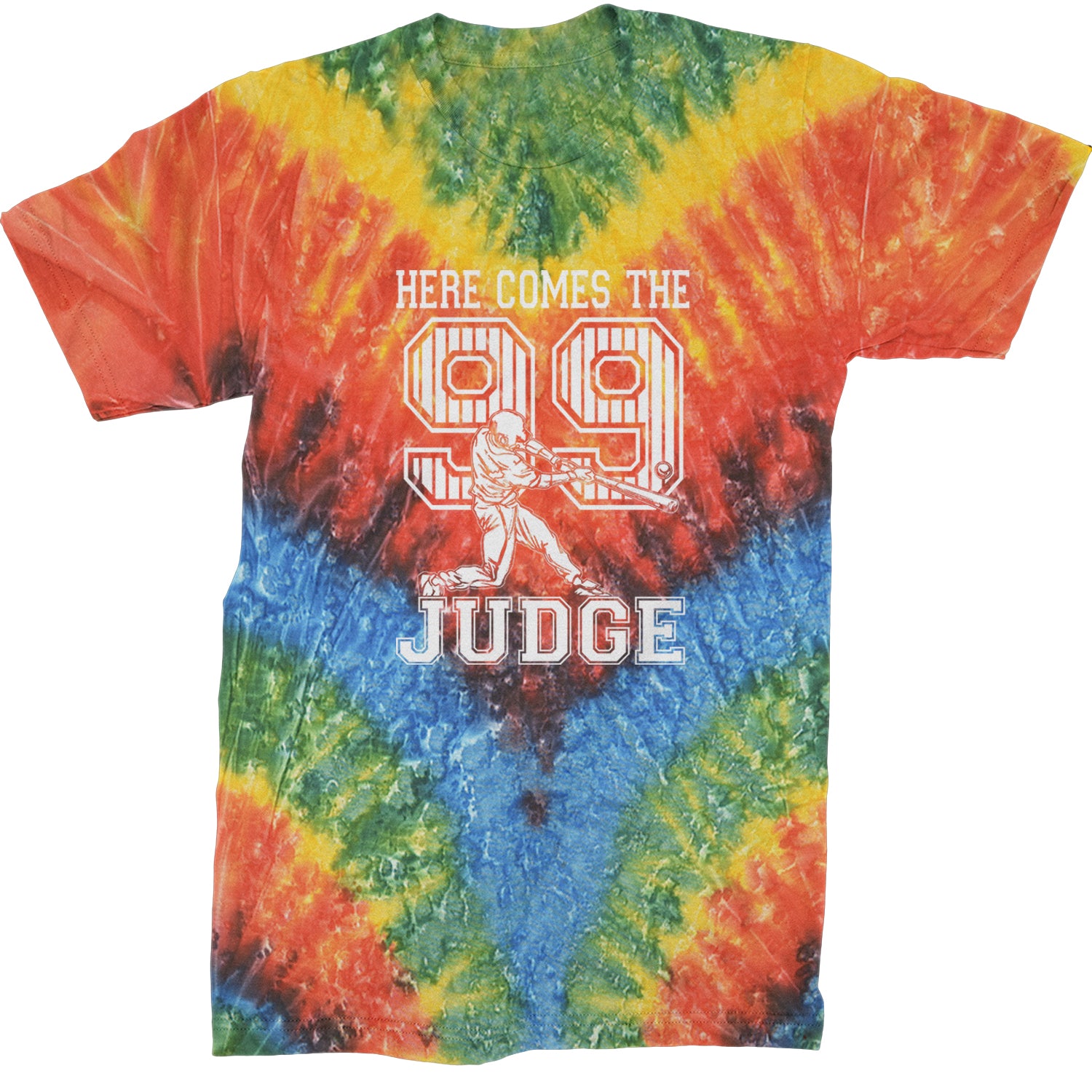 Here Comes The Judge 99 NY Baseball  Mens T-shirt Tie-Dye Woodstock