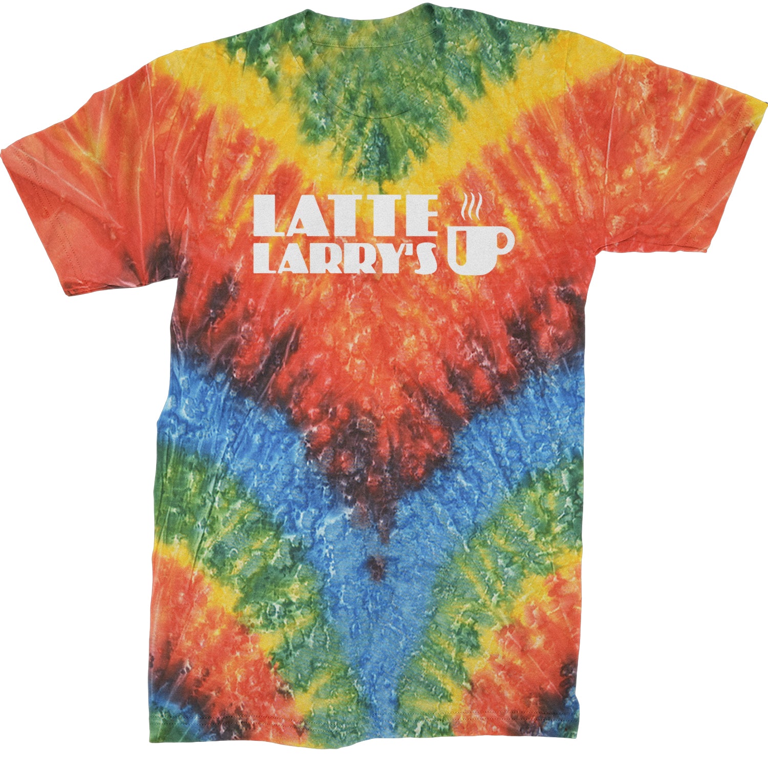 Latte Larry's Enthusiastic Coffee Mens T-shirt Tie-Dye Woodstock