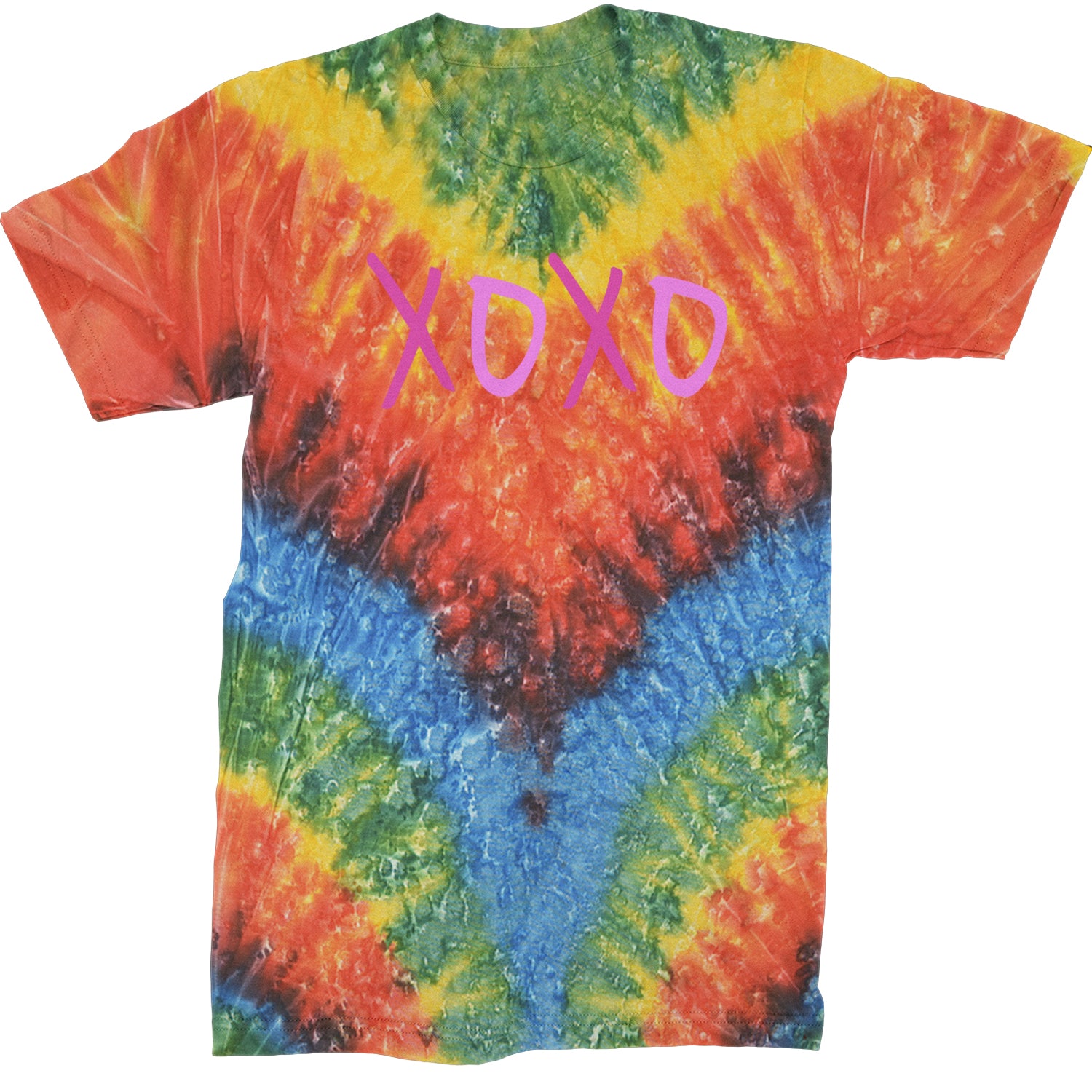 XOXO Pink Print  Mens T-shirt Tie-Dye Woodstock