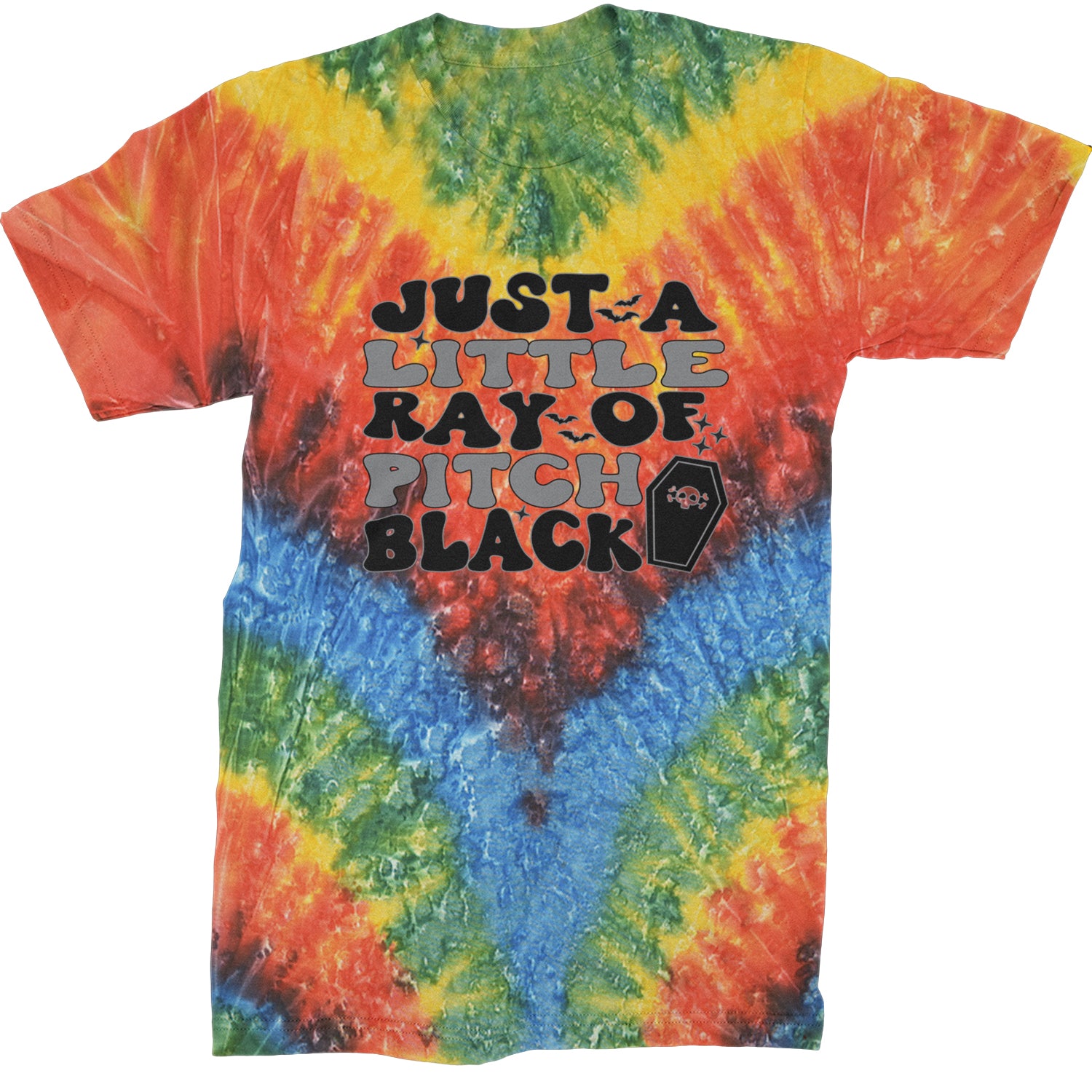 Just A Little Ray of Pitch Black Mens T-shirt Tie-Dye Woodstock