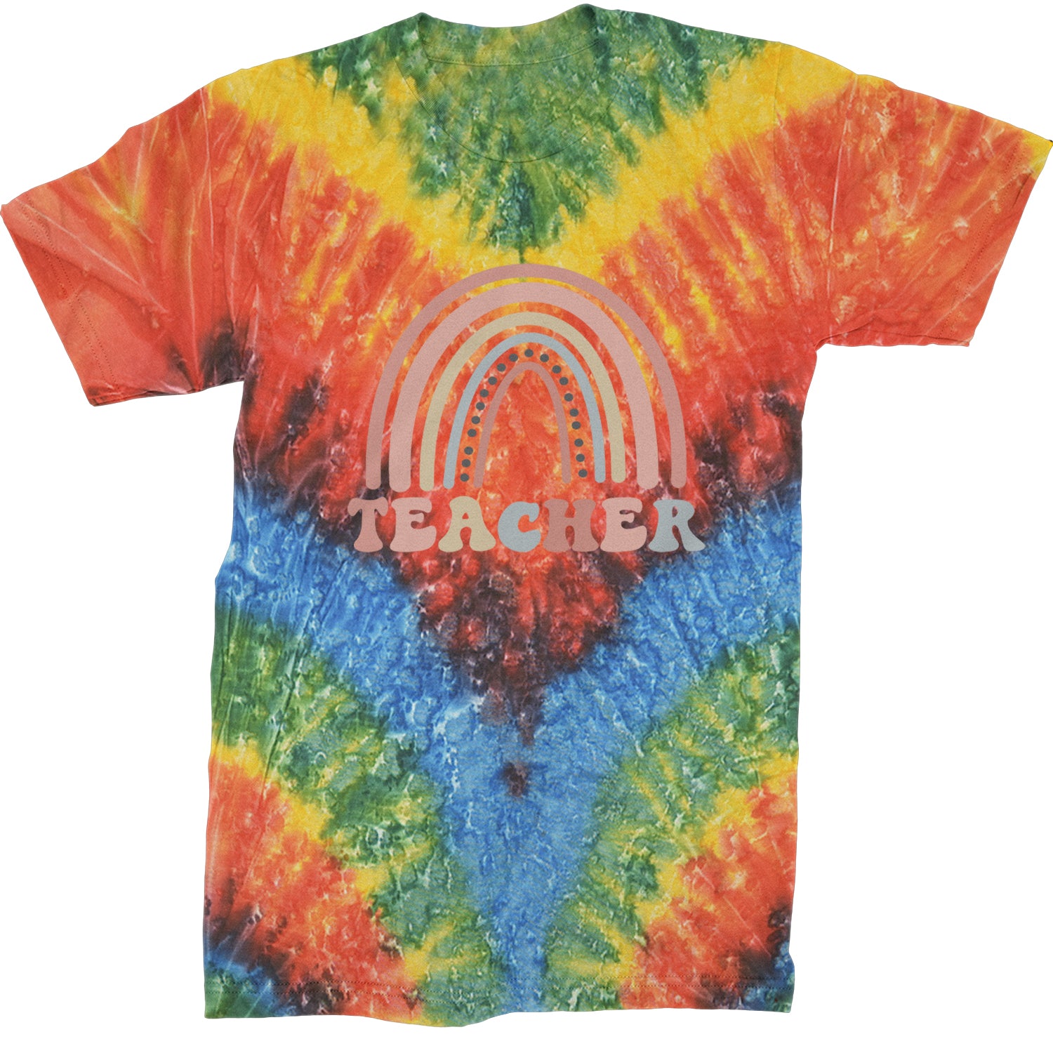 Teacher Pastel Rainbow  Mens T-shirt Tie-Dye Woodstock