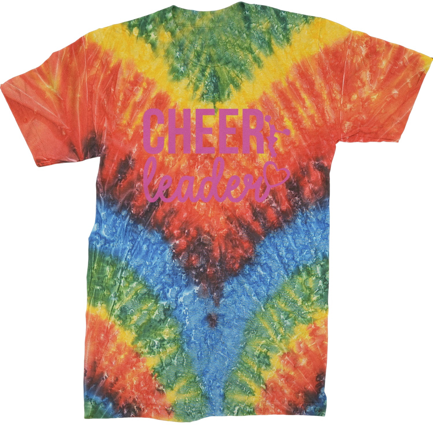 Cheerleader Heart Love Mens T-shirt Tie-Dye Woodstock