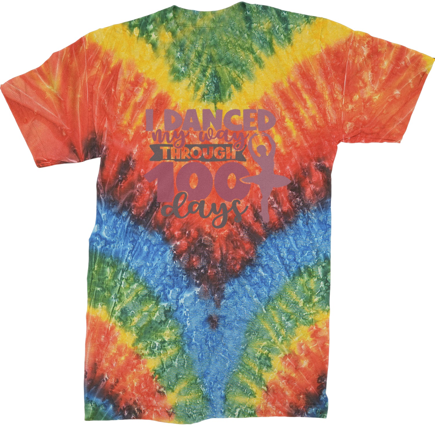 I Danced My Way Through 100 Days Of School  Mens T-shirt Tie-Dye Woodstock