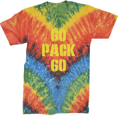 Go Pack Go Green Bay Mens T-shirt Tie-Dye Woodstock
