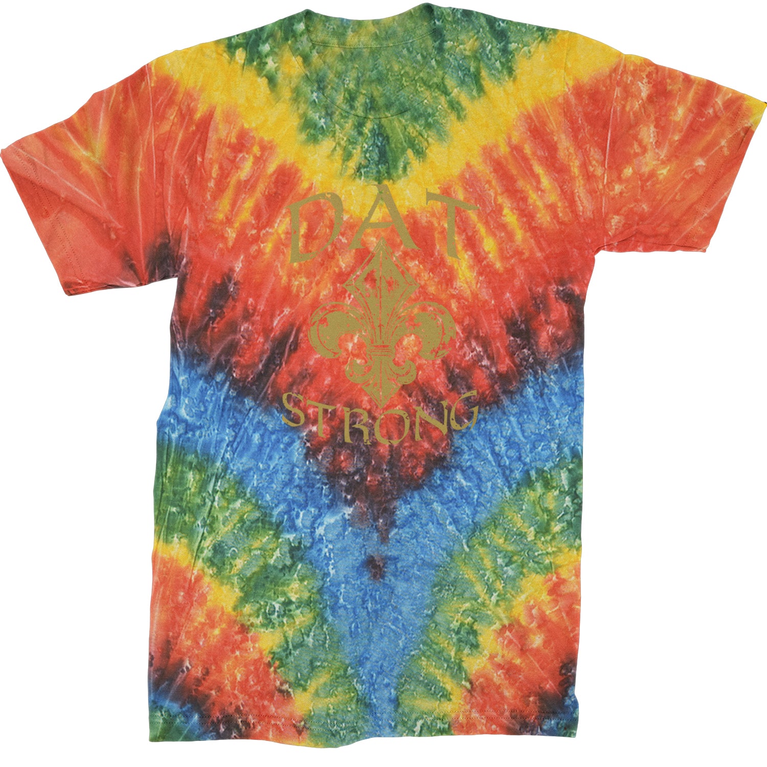 Dat Strong New Orleans   Mens T-shirt Tie-Dye Woodstock