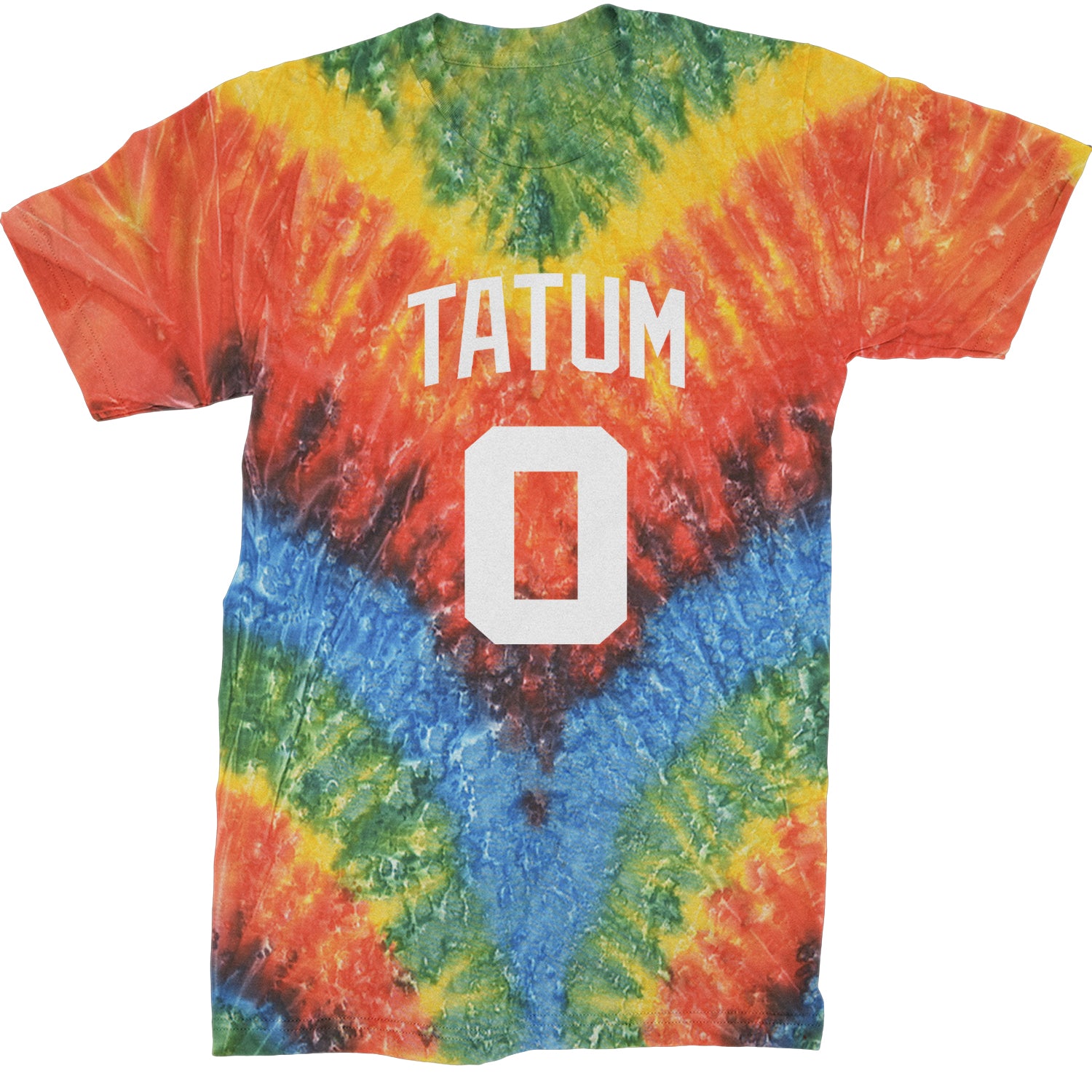 Tatum #0 Boston Basketball Mens T-shirt Tie-Dye Woodstock