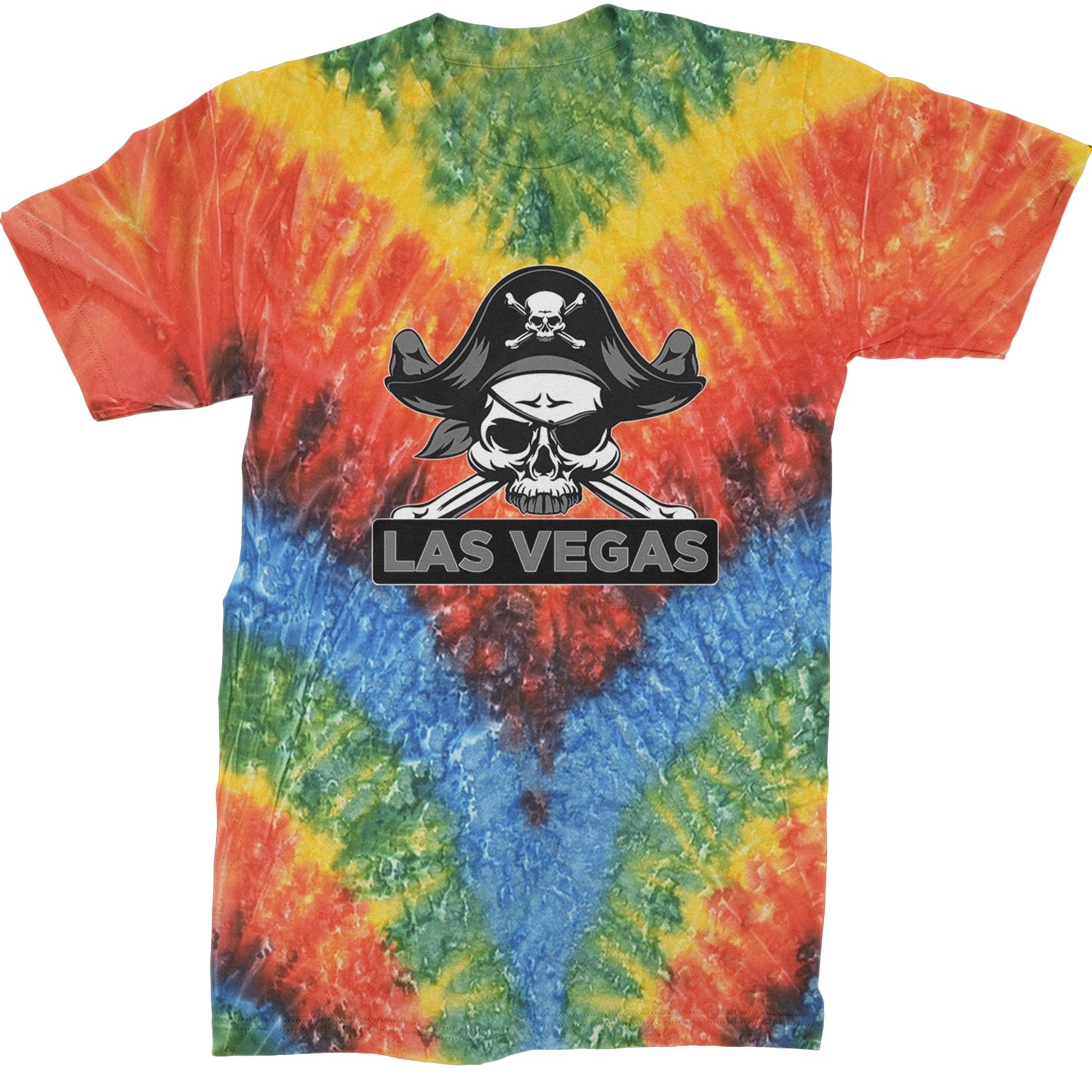 Raider Skull Straight Outta Las Vegas Mens T-shirt Tie-Dye Woodstock