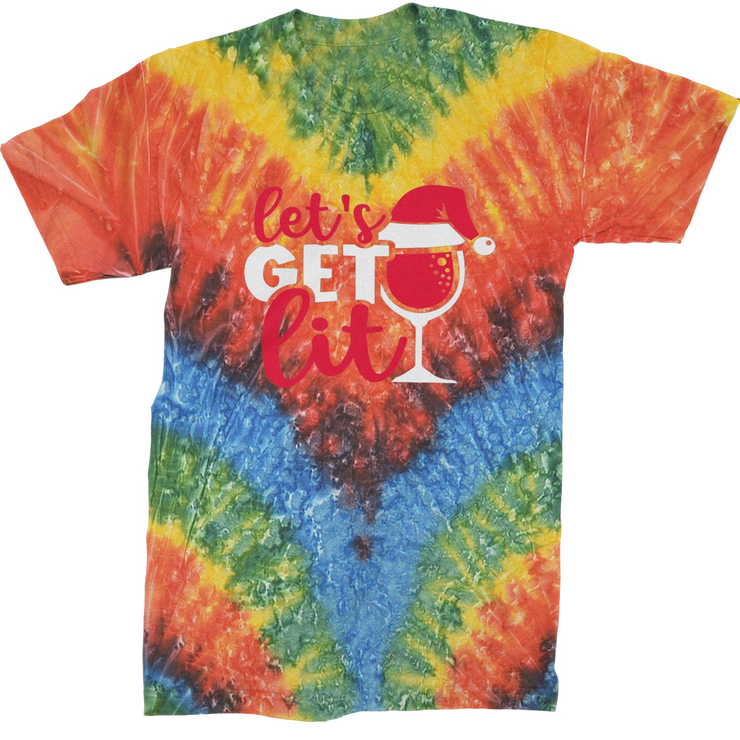 Let’s Get Lit Mens T-shirt Tie-Dye Woodstock