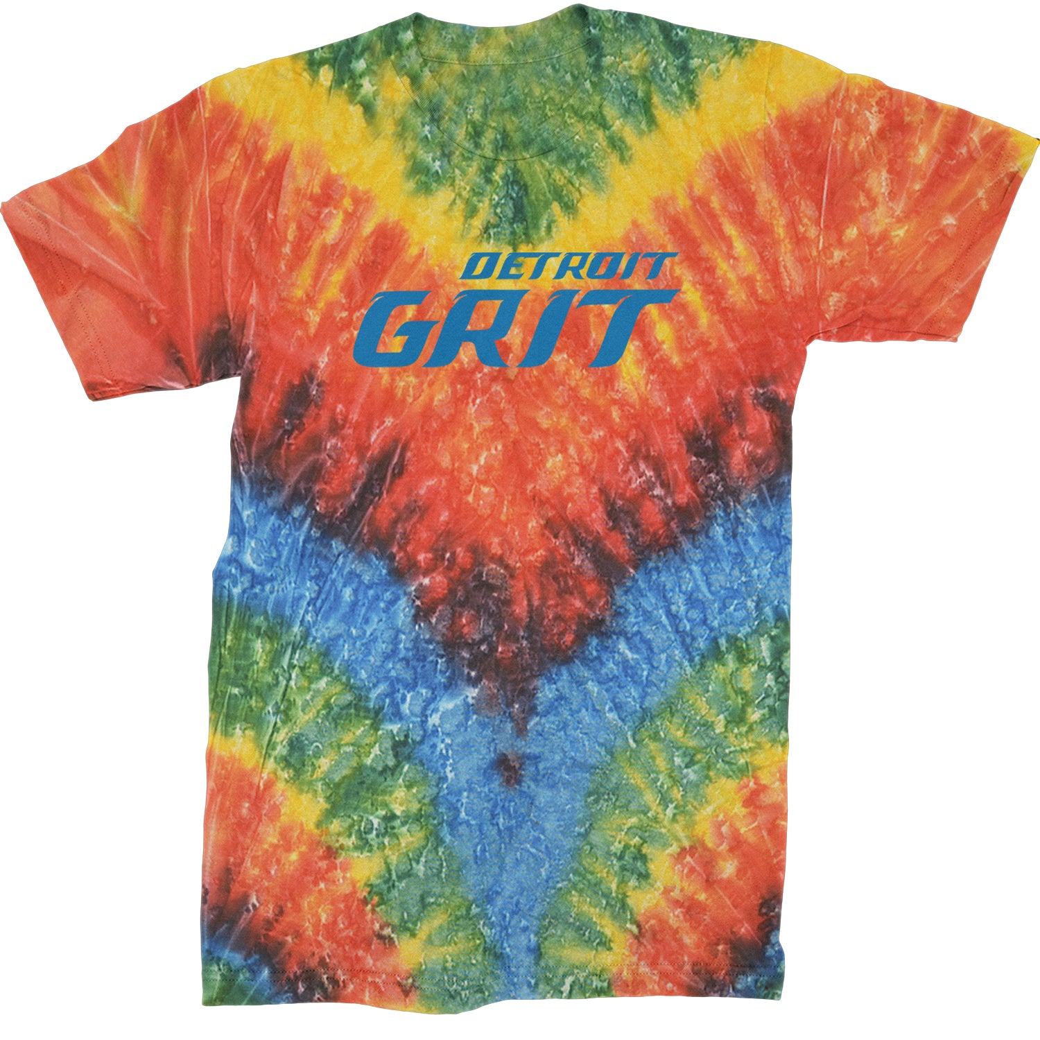 Grit Detroit Football Hard Knocks Mens T-shirt Tie-Dye Woodstock