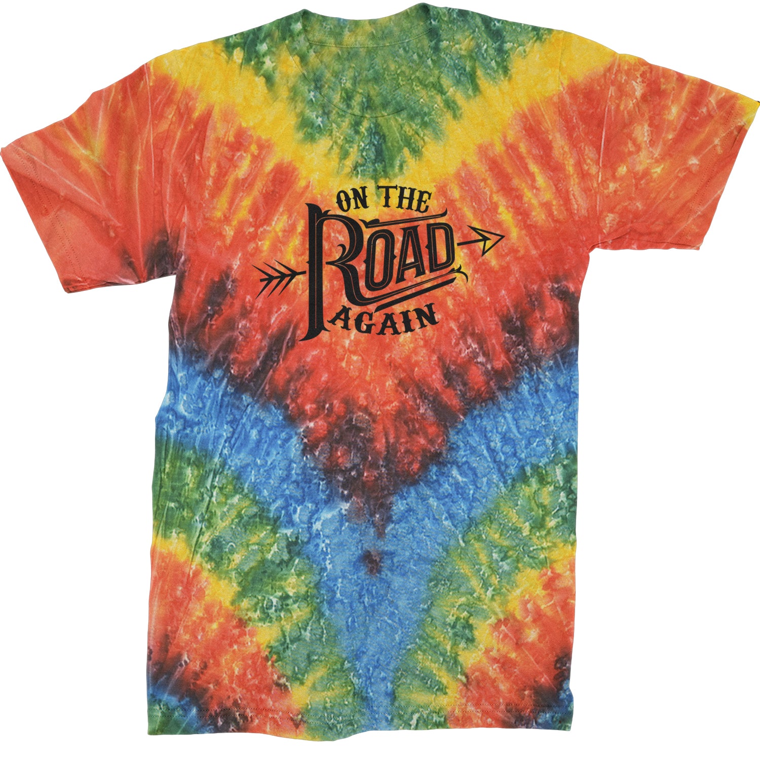 On The Road Again Hippy Country Music Mens T-shirt Tie-Dye Woodstock