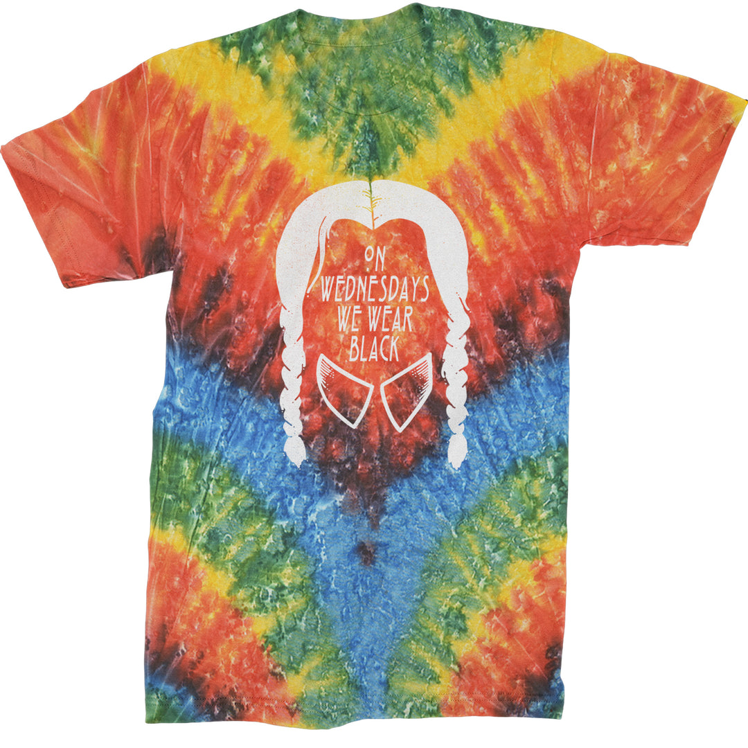 On Wednesdays, We Wear Black Mens T-shirt Tie-Dye Woodstock