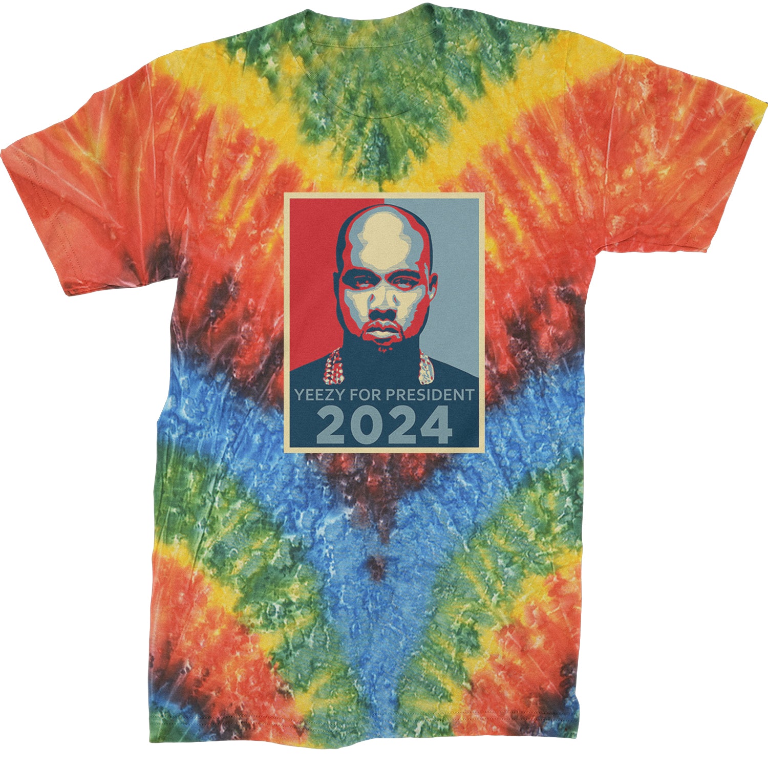 Yeezus For President Vote for Ye Mens T-shirt Tie-Dye Woodstock