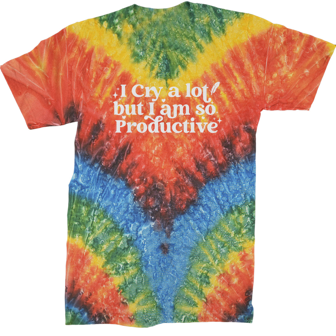 I Cry A Lot But I am So Productive TTPD Mens T-shirt Tie-Dye Woodstock