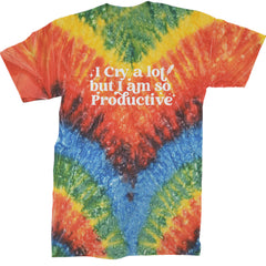I Cry A Lot But I am So Productive TTPD Mens T-shirt Tie-Dye Woodstock