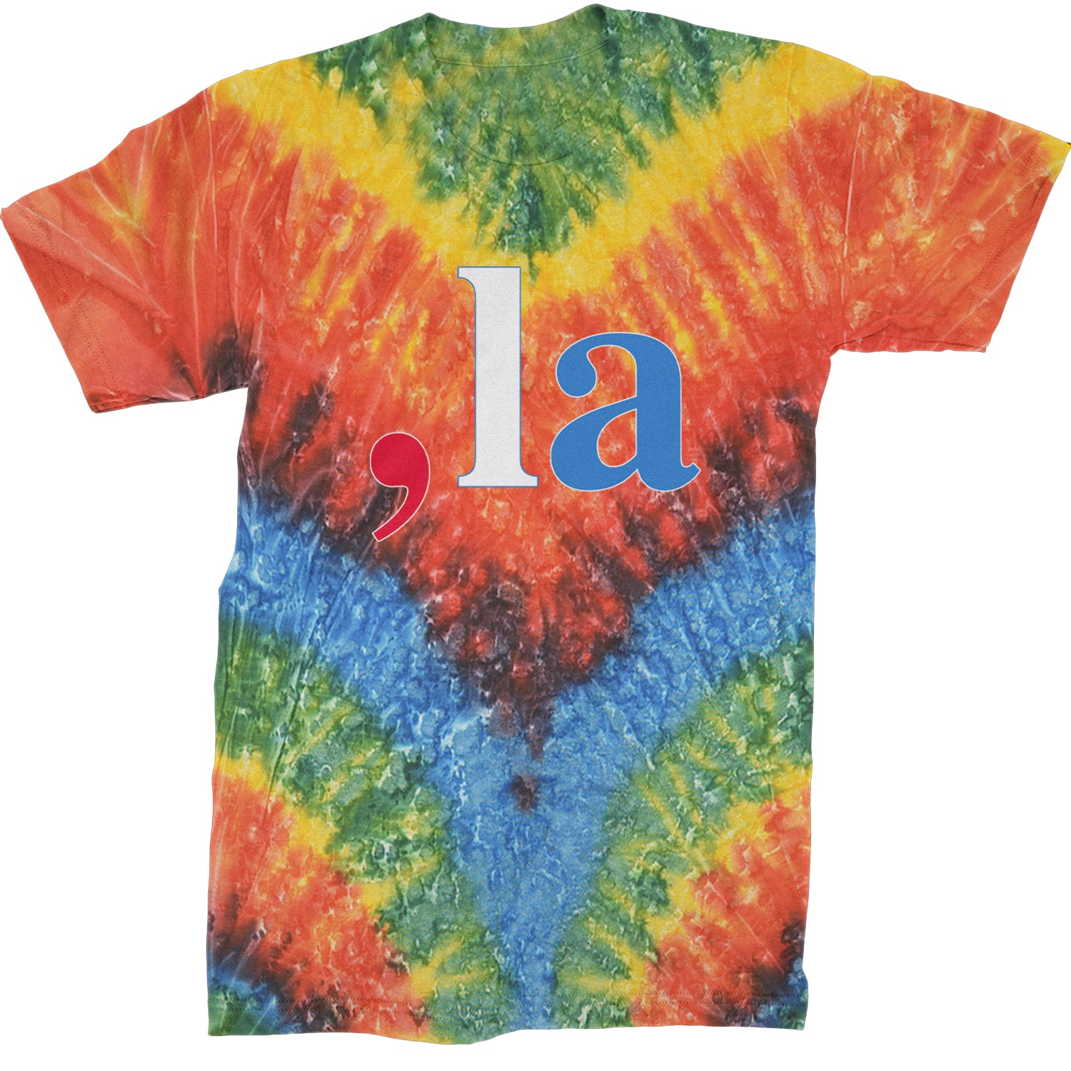 Comma-La - Support Kamala Harris For President 2024 Mens T-shirt Tie-Dye Woodstock