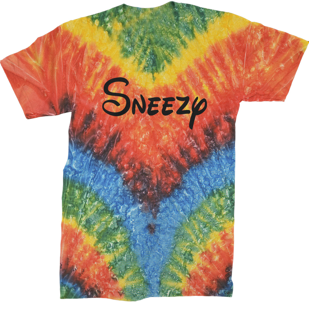 Sneezy - 7 Dwarfs Costume Mens T-shirt Tie-Dye Woodstock