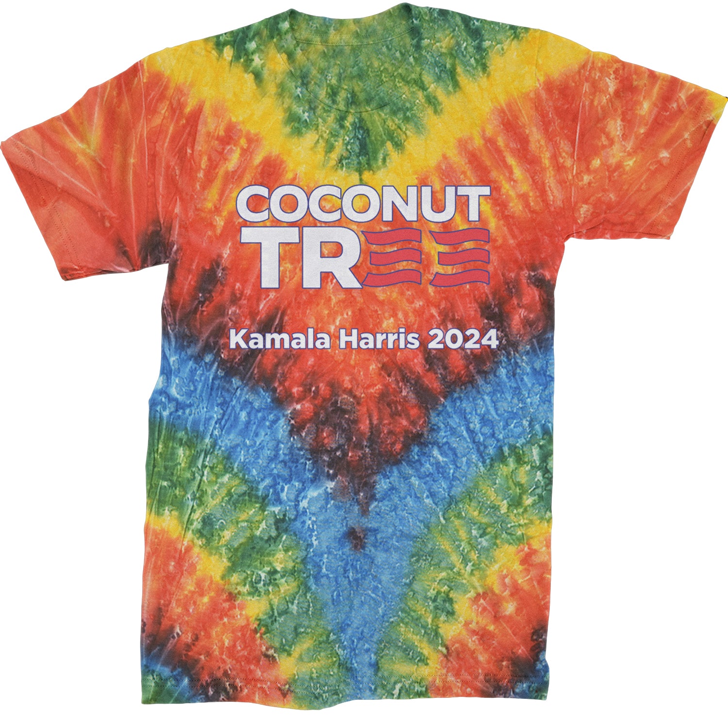 Coconut Tree - Support Kamala Harris For President 2024 Mens T-shirt Tie-Dye Woodstock