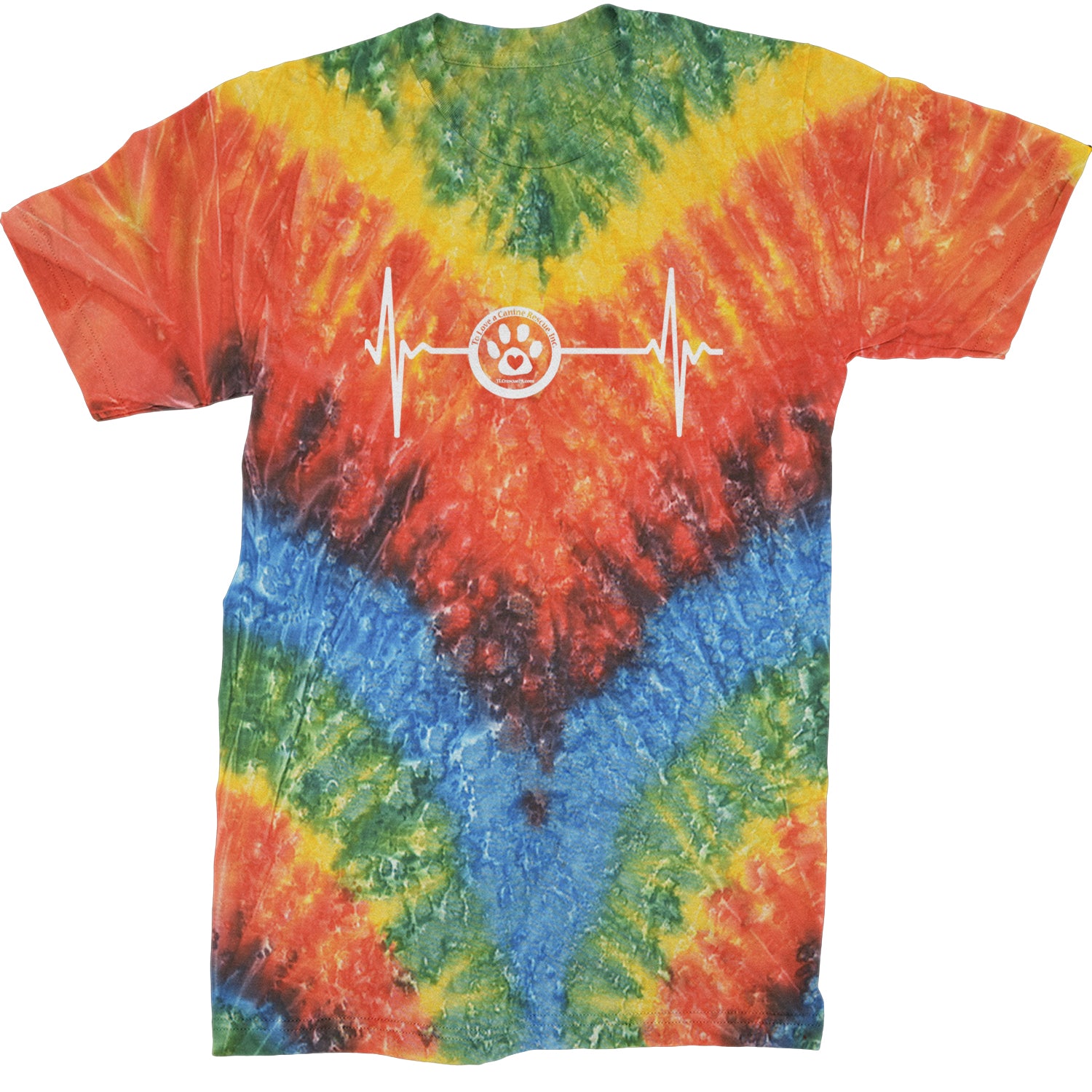 TLC Rescue Heartbeat Mens T-shirt Tie-Dye Woodstock