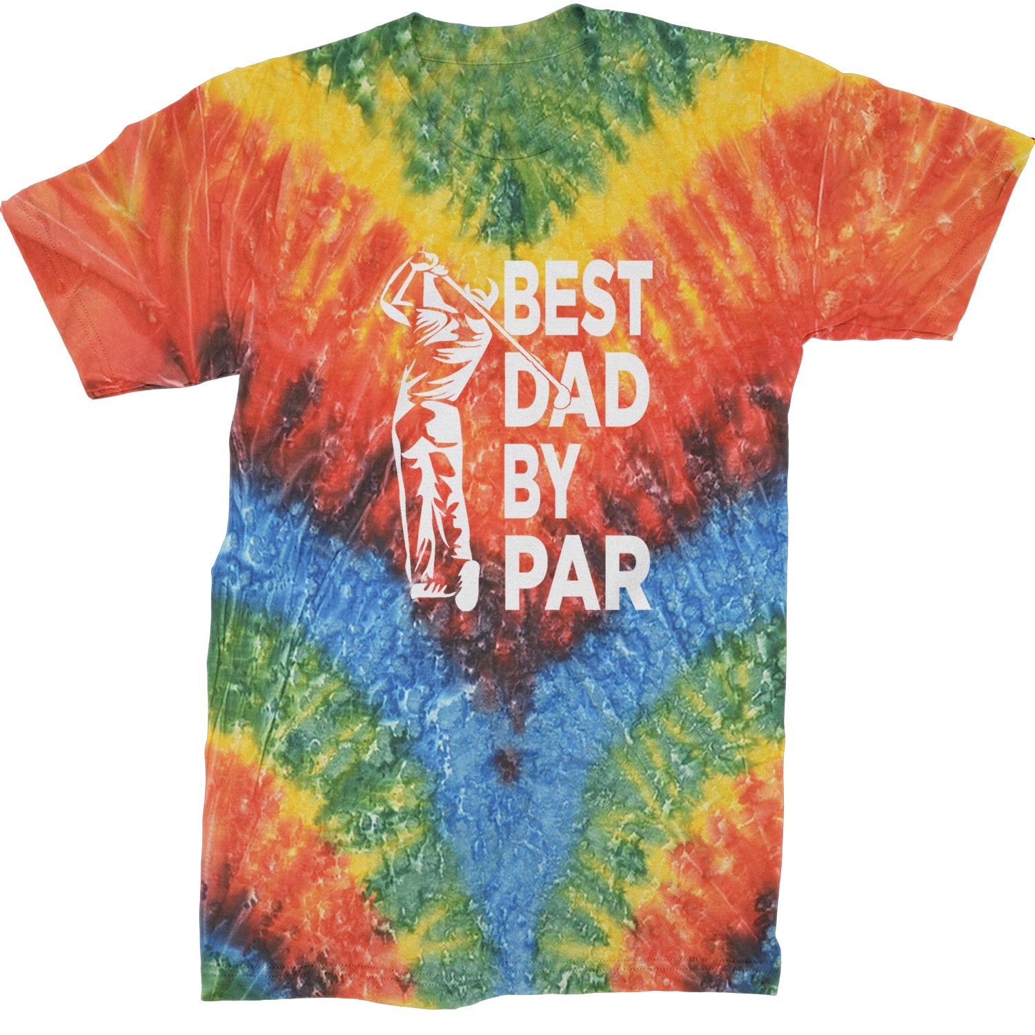 Best Dad By Par Golfing Gift For Father Mens T-shirt Tie-Dye Woodstock