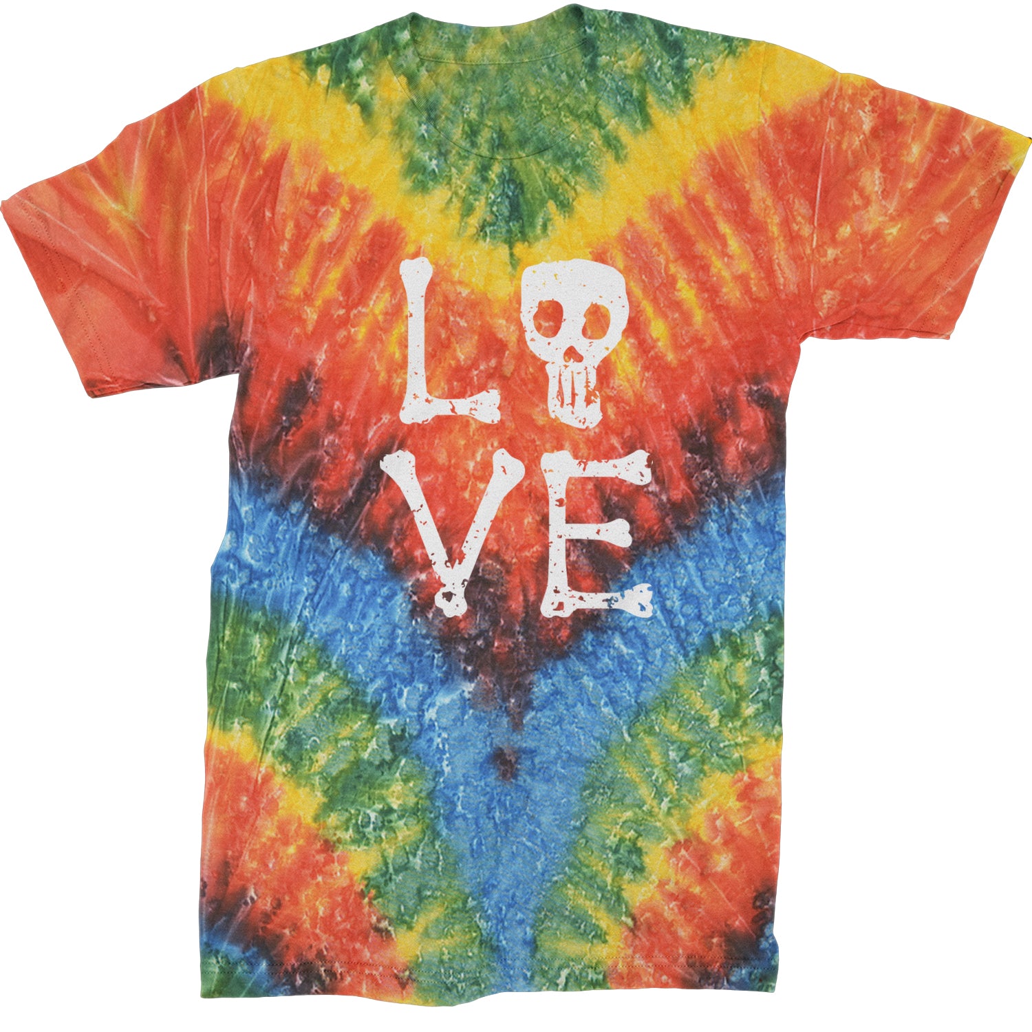 Love Skeleton Bones Mens T-shirt Tie-Dye Woodstock