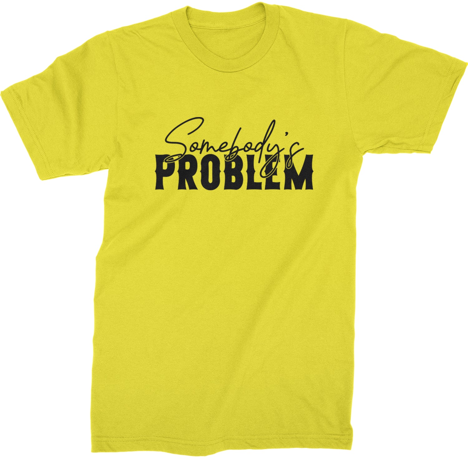 Somebody's Problem Country Music Western Mens T-shirt Yellow