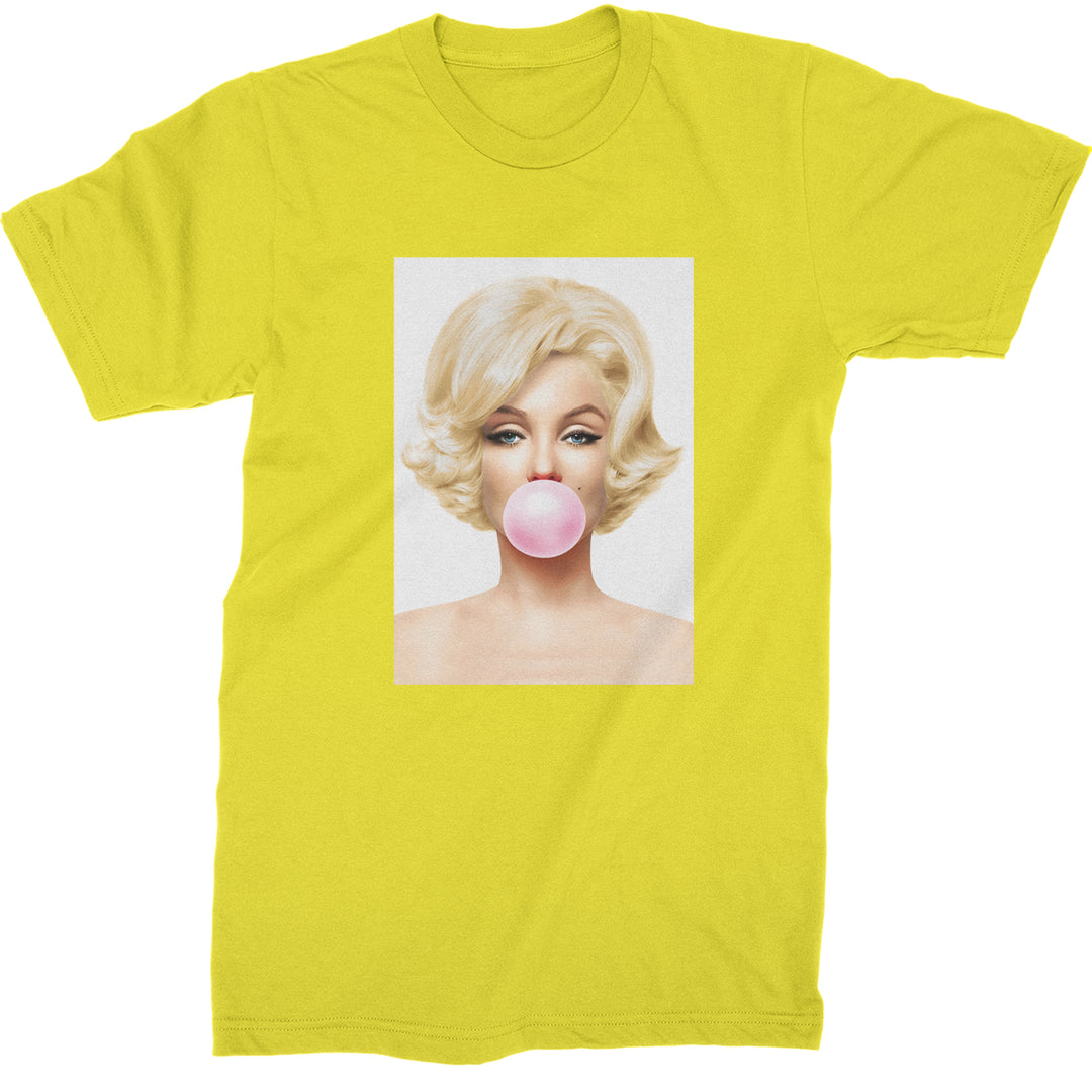 Ms. Monroe Pink Bubble Gum American Icon Mens T-shirt Yellow