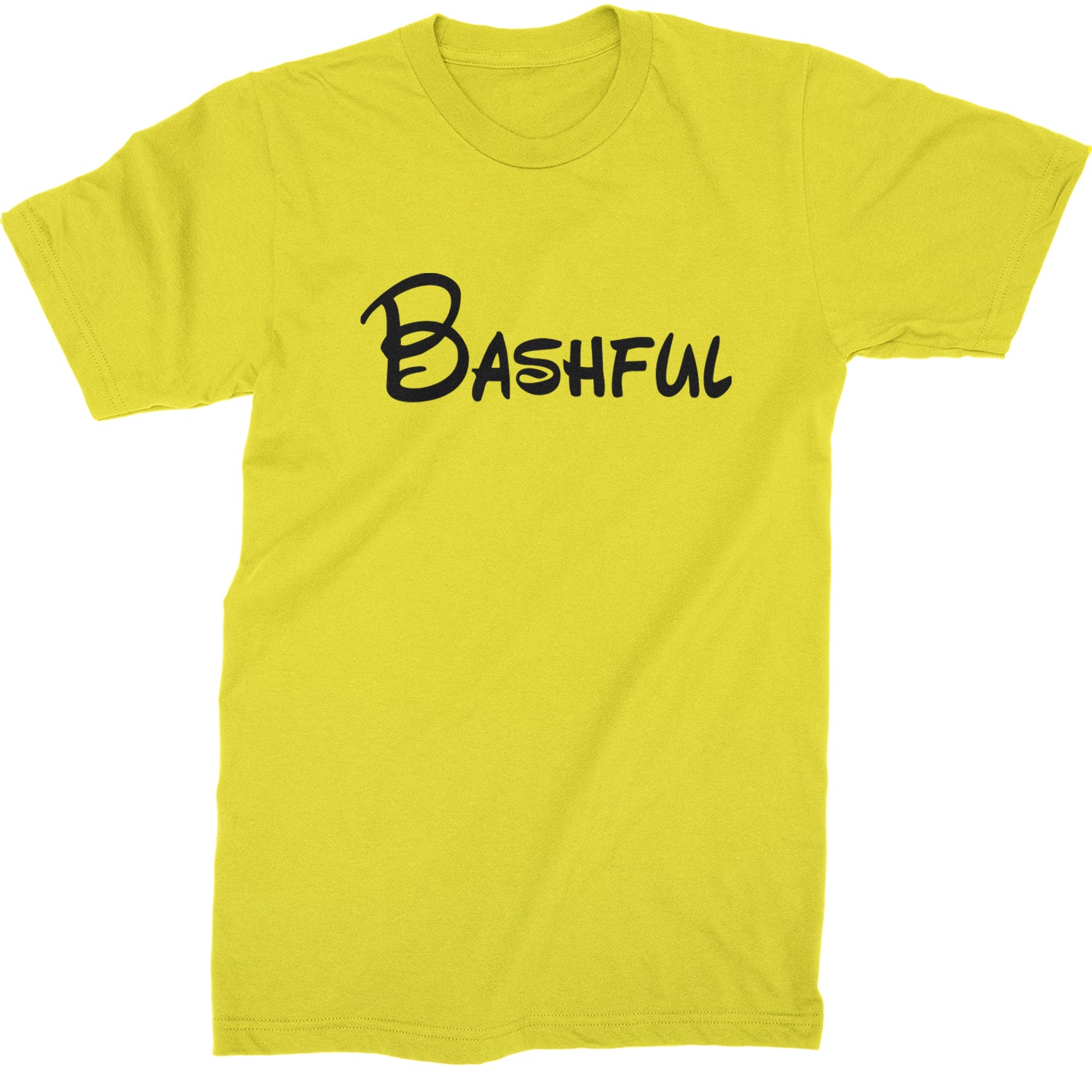 Bashful - 7 Dwarfs Costume Mens T-shirt Yellow