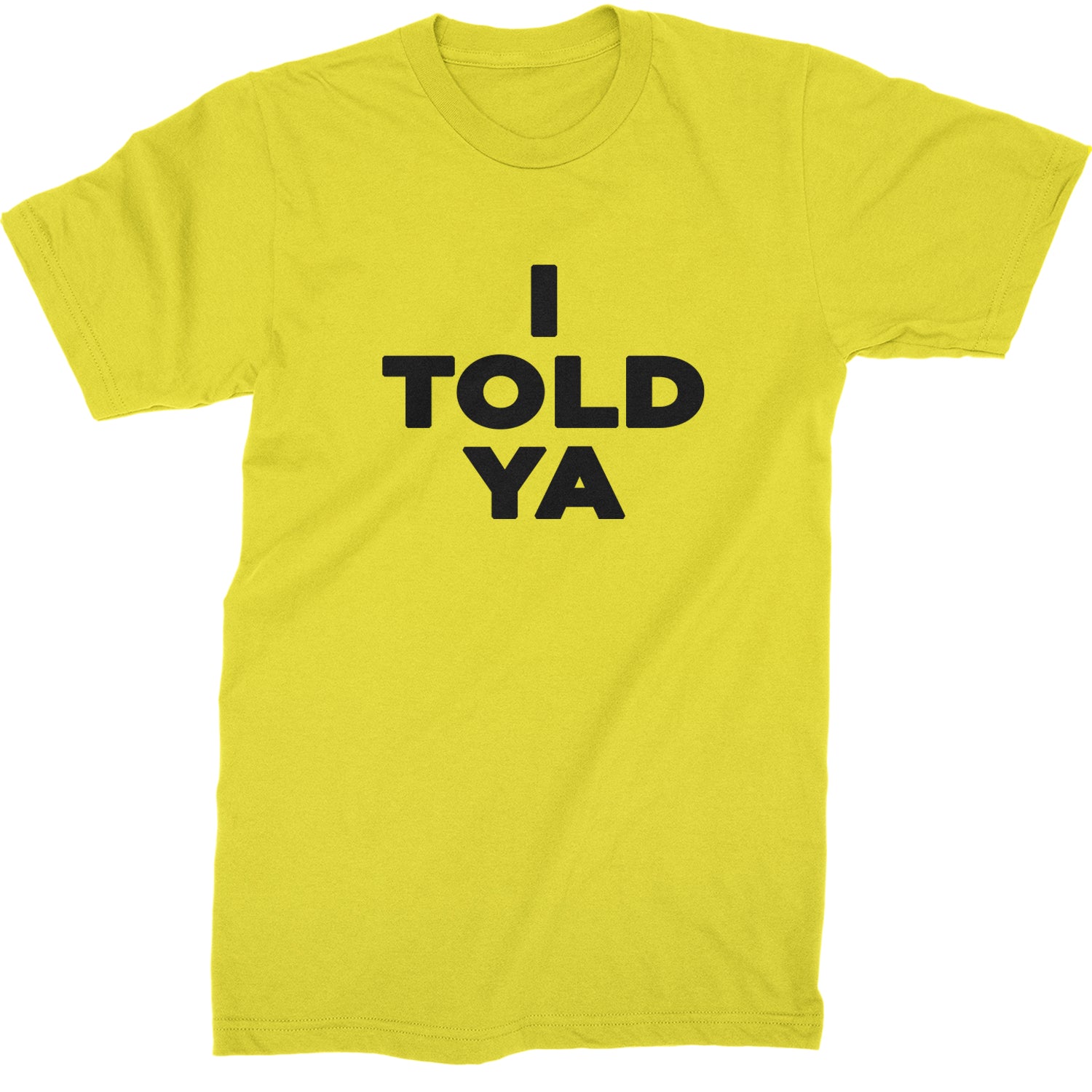 I Told Ya Challenger Black Print Mens T-shirt Yellow