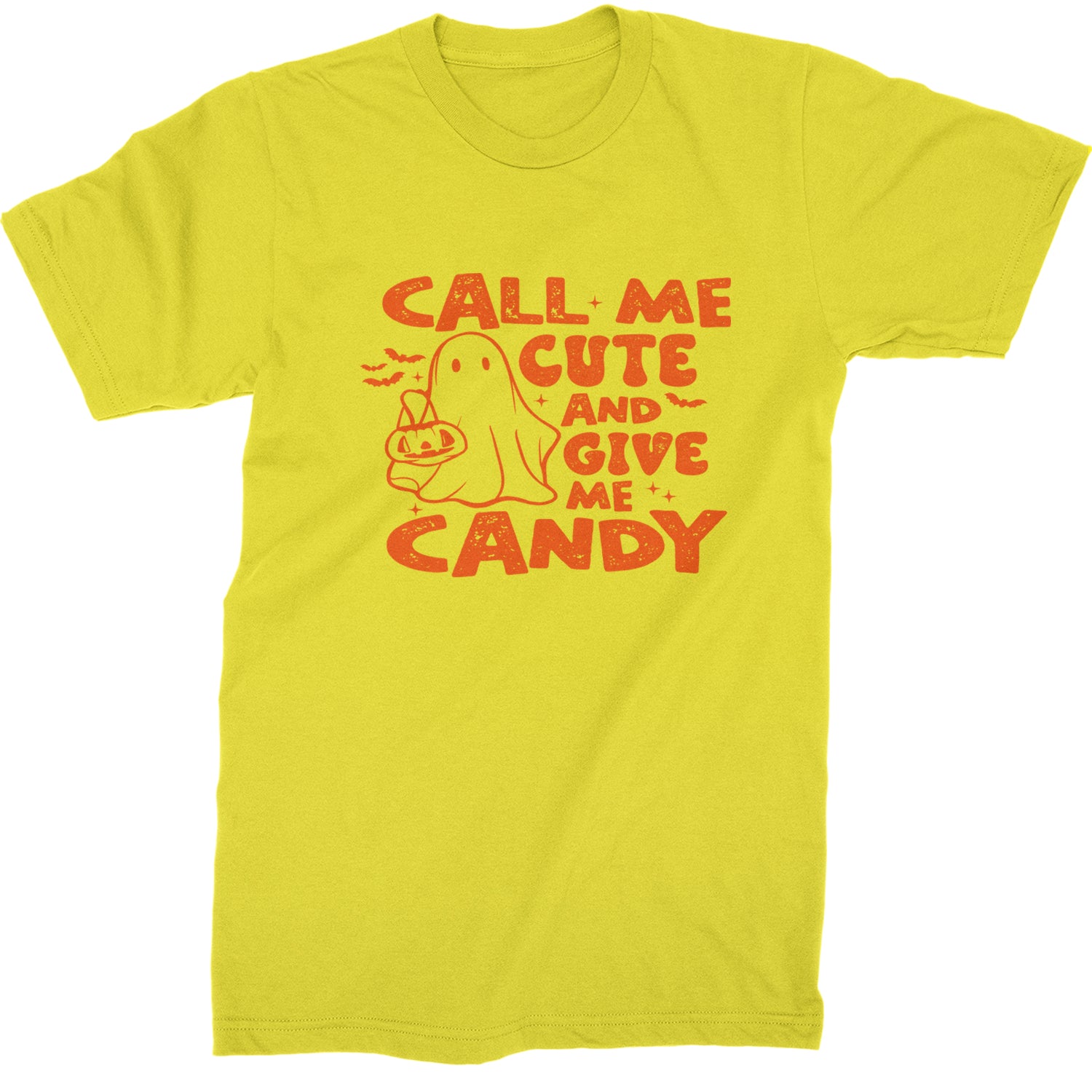 Call Me Cute And Give Me Candy Mens T-shirt Yellow