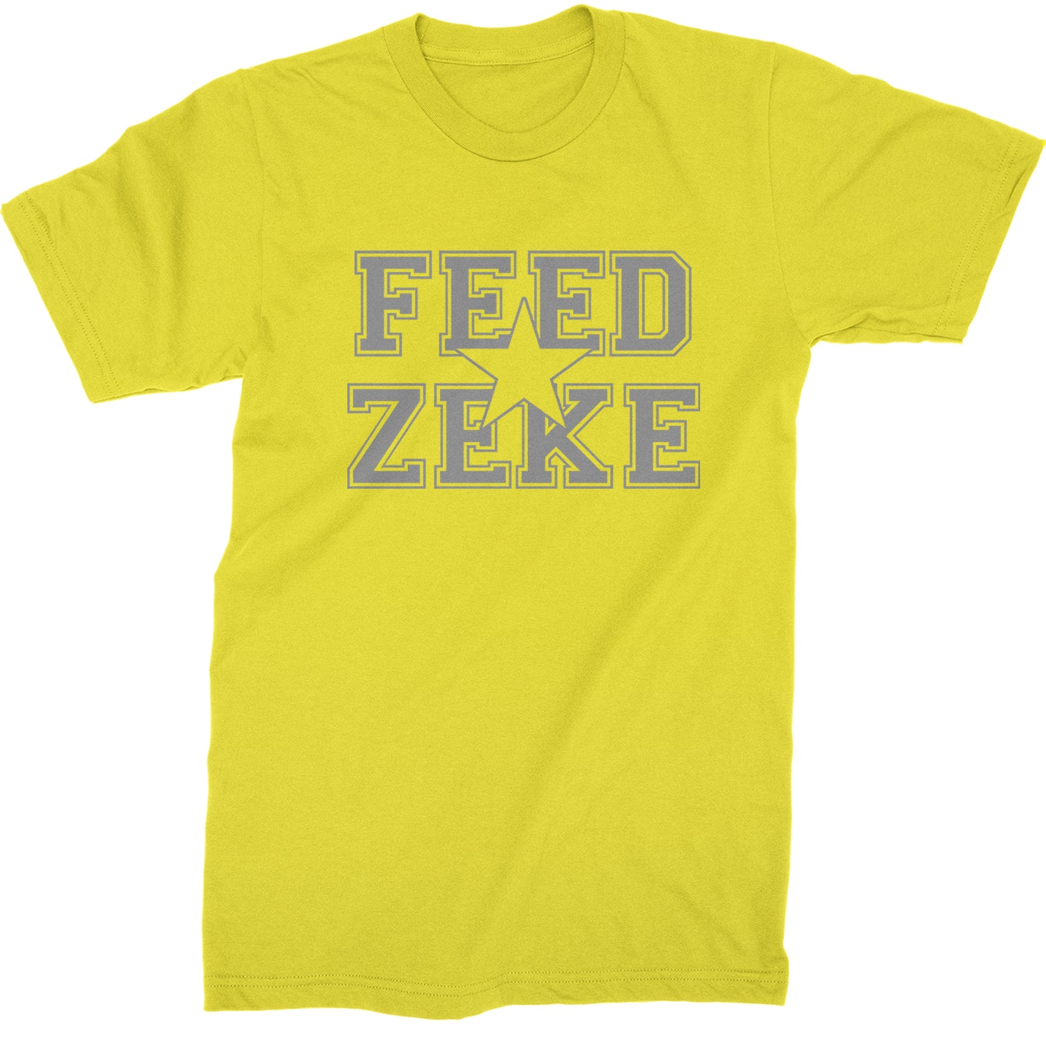 Feed Zeke Football  Mens T-shirt Yellow