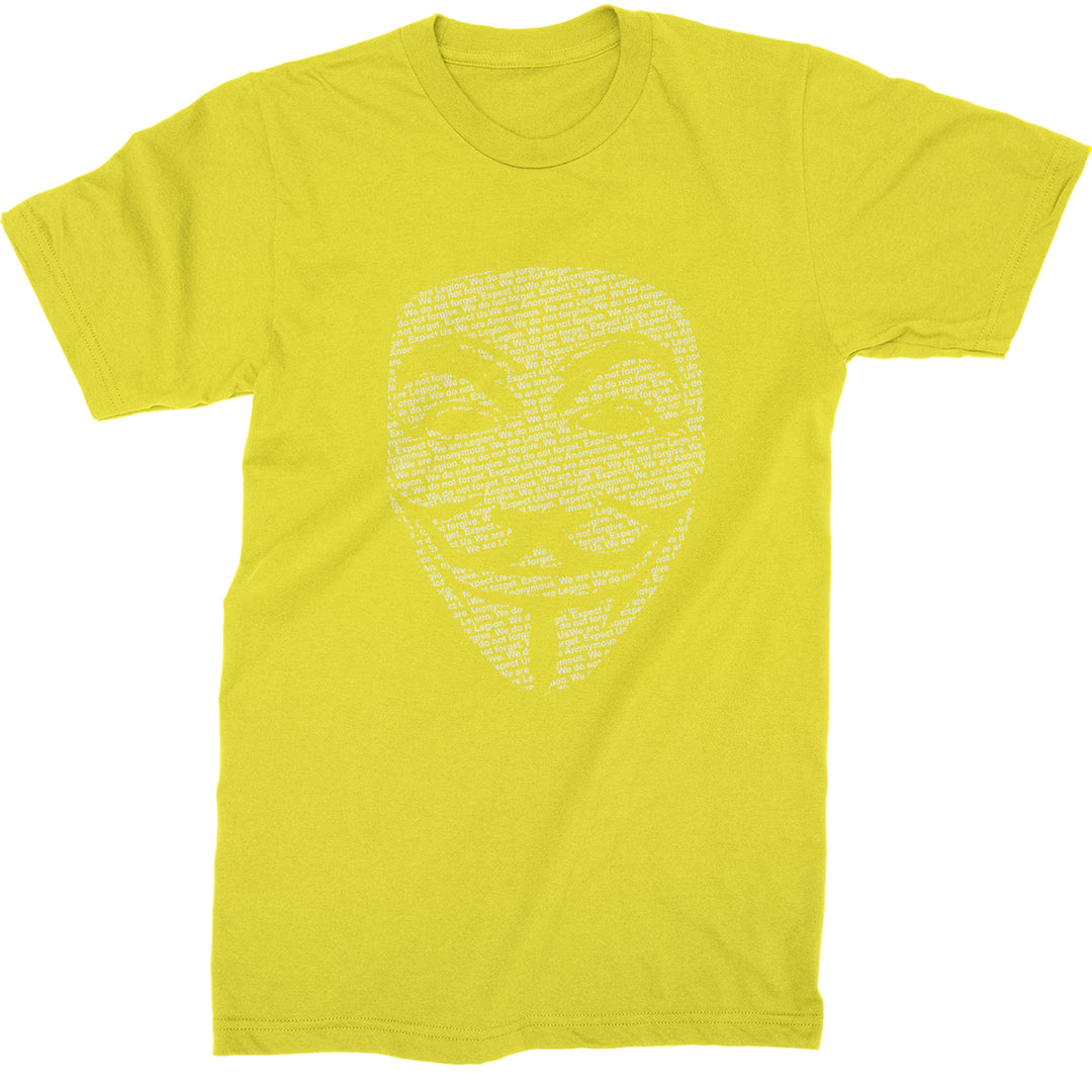 V For Vendetta Anonymous Mask Mens T-shirt Yellow