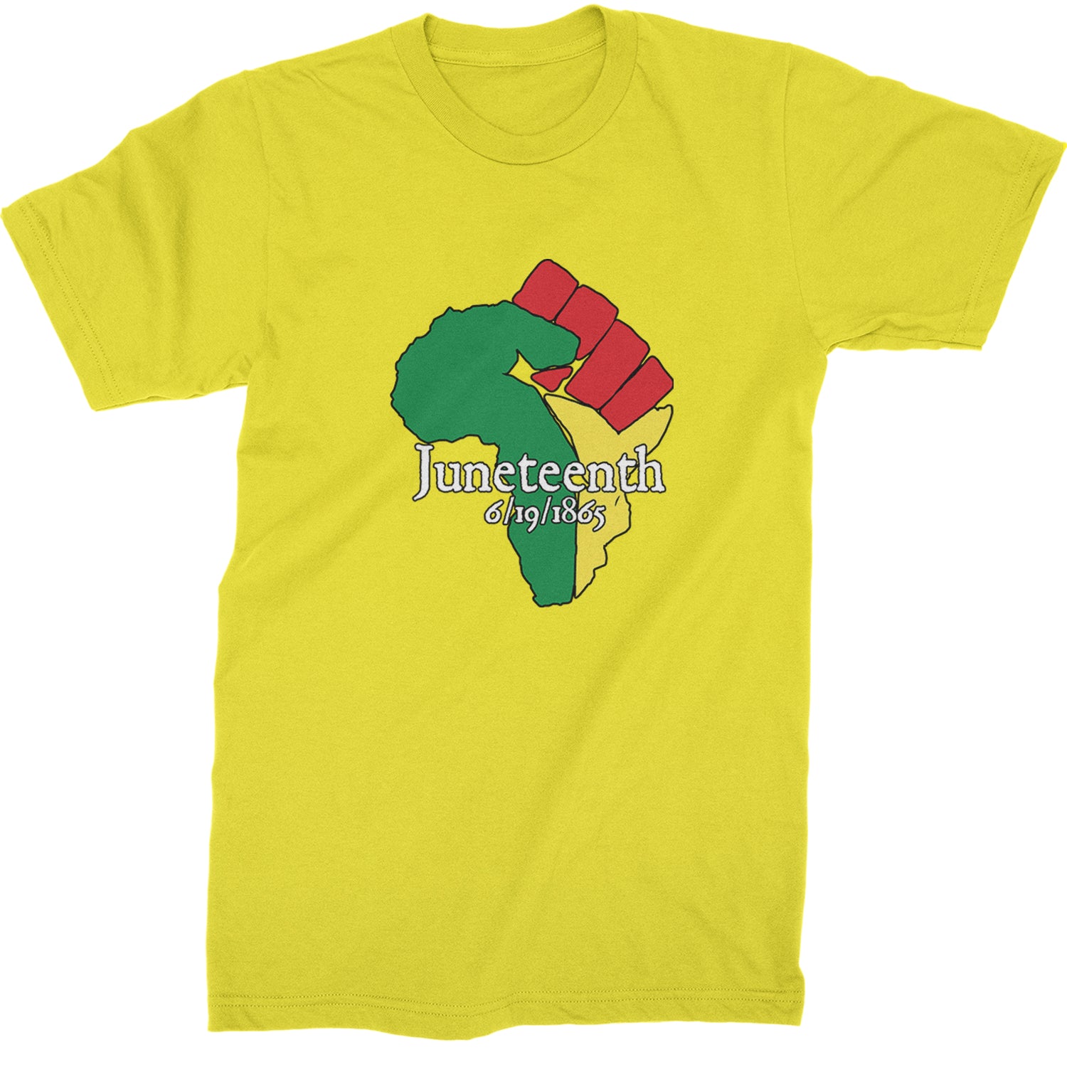 Juneteenth Raised Fist Africa Celebrate Emancipation Day  Mens T-shirt Yellow