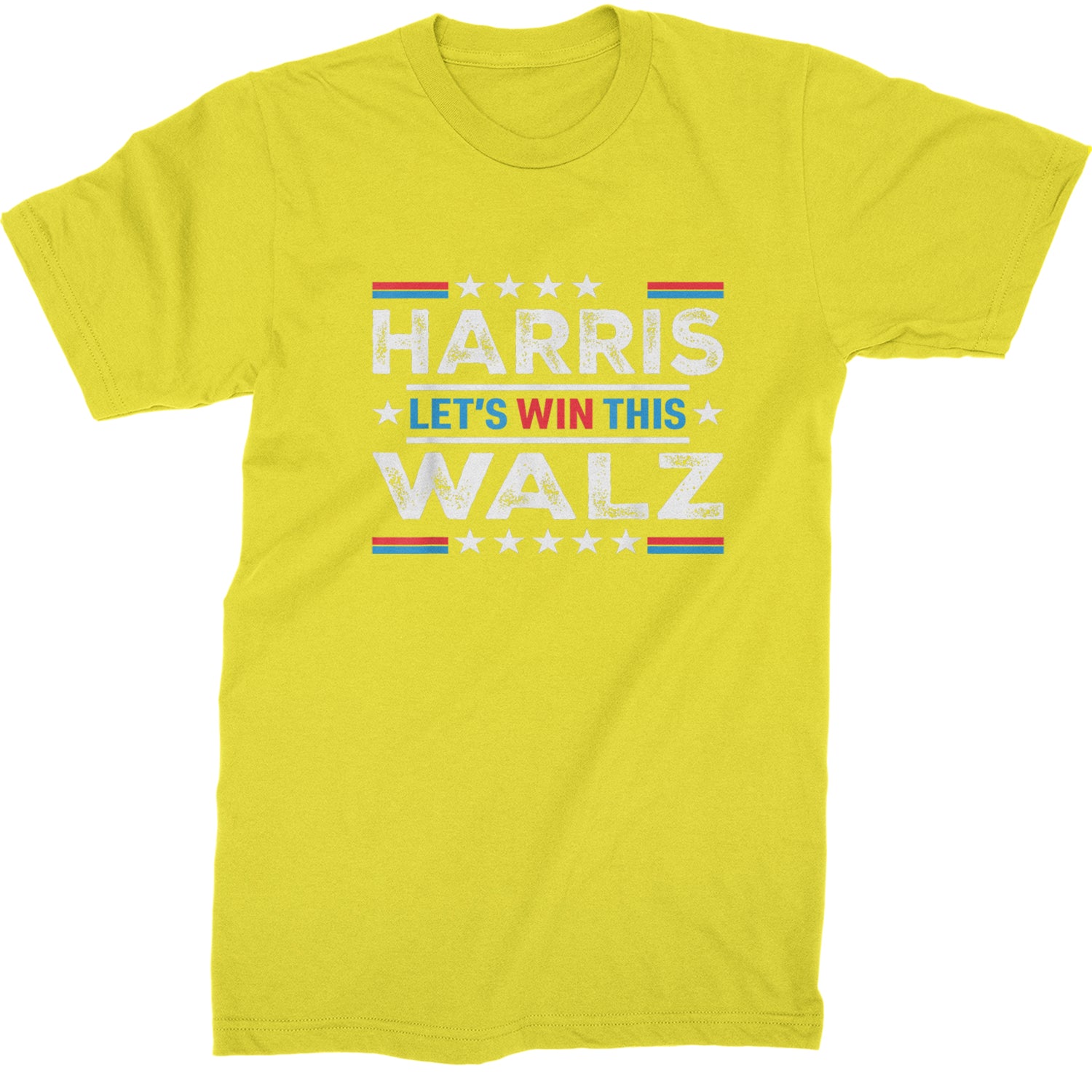 Kamala Harris and Tim Walz For President Mens T-shirt Yellow