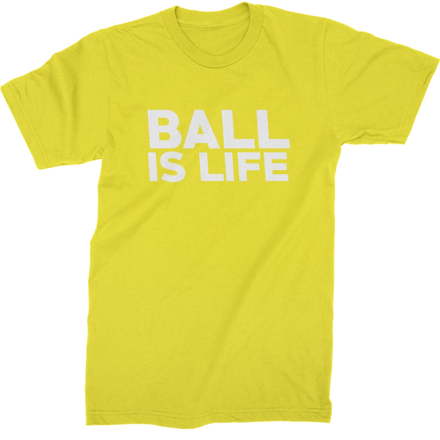 Ball Is Life Sports Enthusiasts Mens T-shirt Yellow