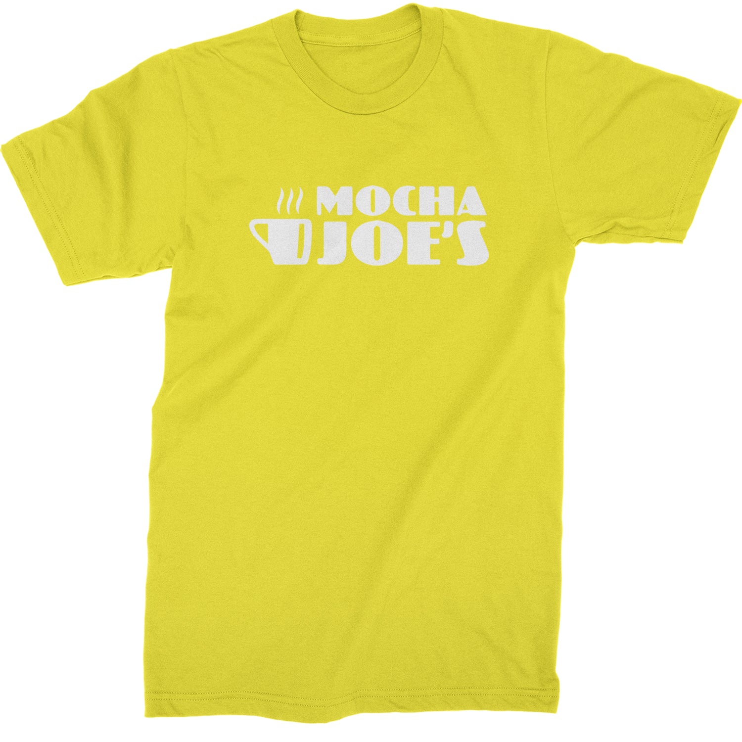 Mocha Joe's Enthusiastic Coffee Mens T-shirt Yellow