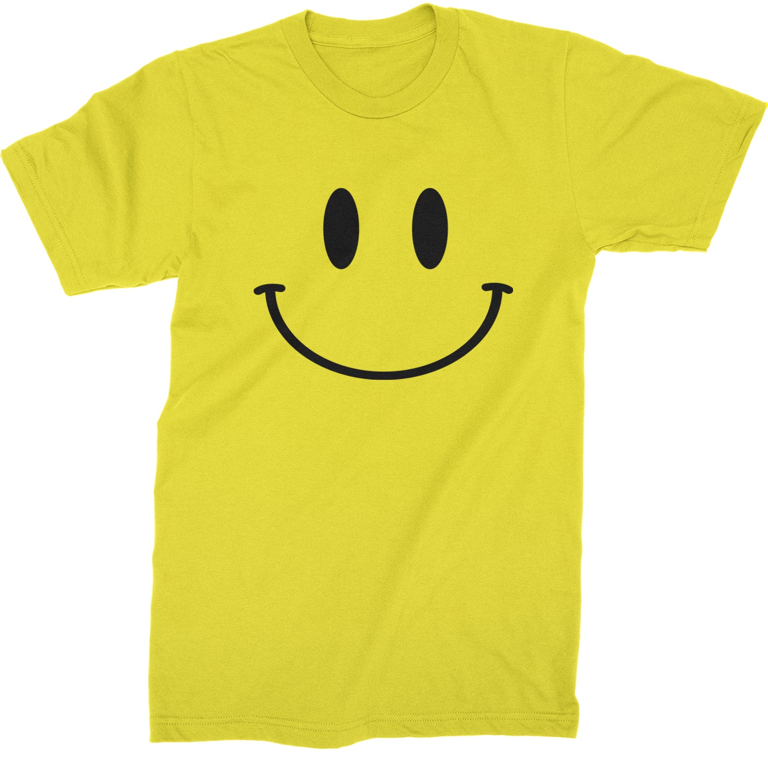 Smile Face Mens T-shirt Yellow