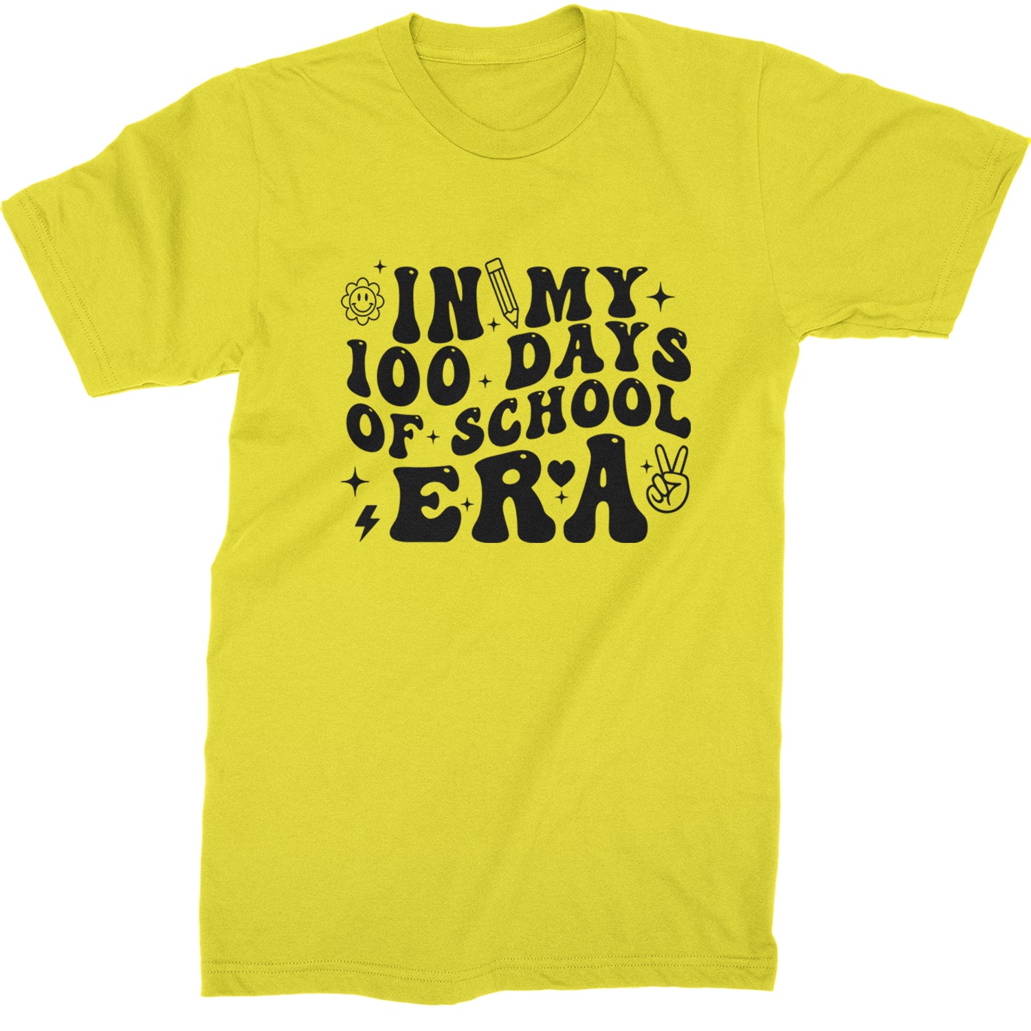 In My 100 Days Of School Era Mens T-shirt Yellow