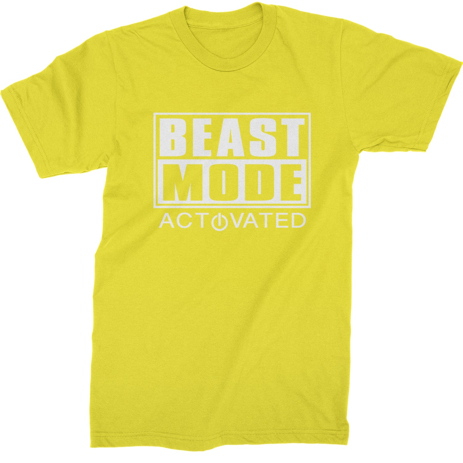 Activated Beast Mode Workout Gym Clothing Mens T-shirt Yellow