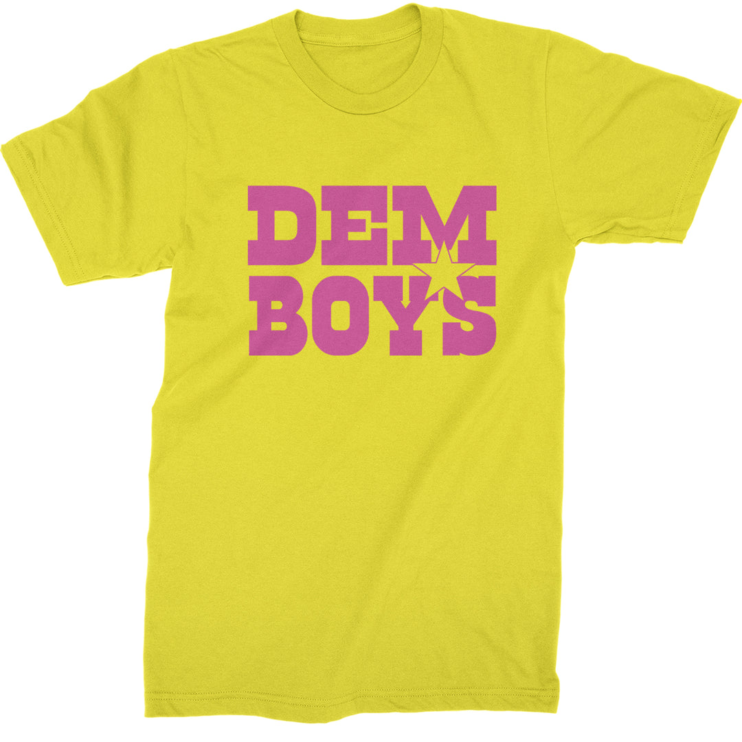 Dem Boys Hot Pink Dallas  Mens T-shirt Yellow