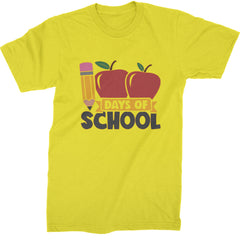 100 Days Of School Apple Pencil  Mens T-shirt Yellow