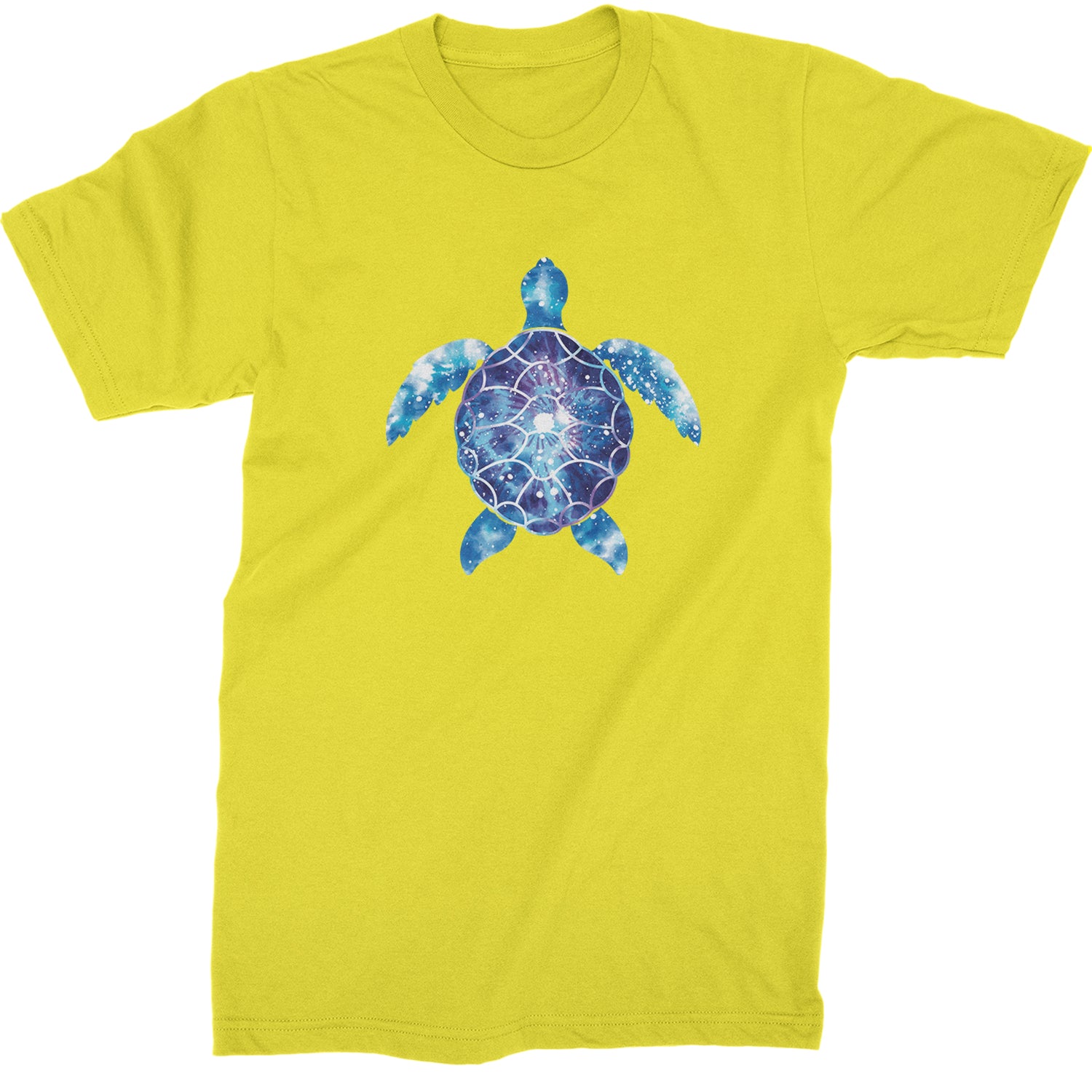 Ocean Aura Tie-Dye Sea Turtle Mens T-shirt Yellow