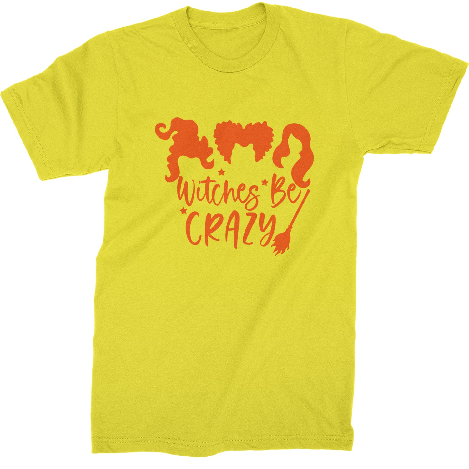 Witches Be Crazy Hocus Pocus Mens T-shirt Yellow