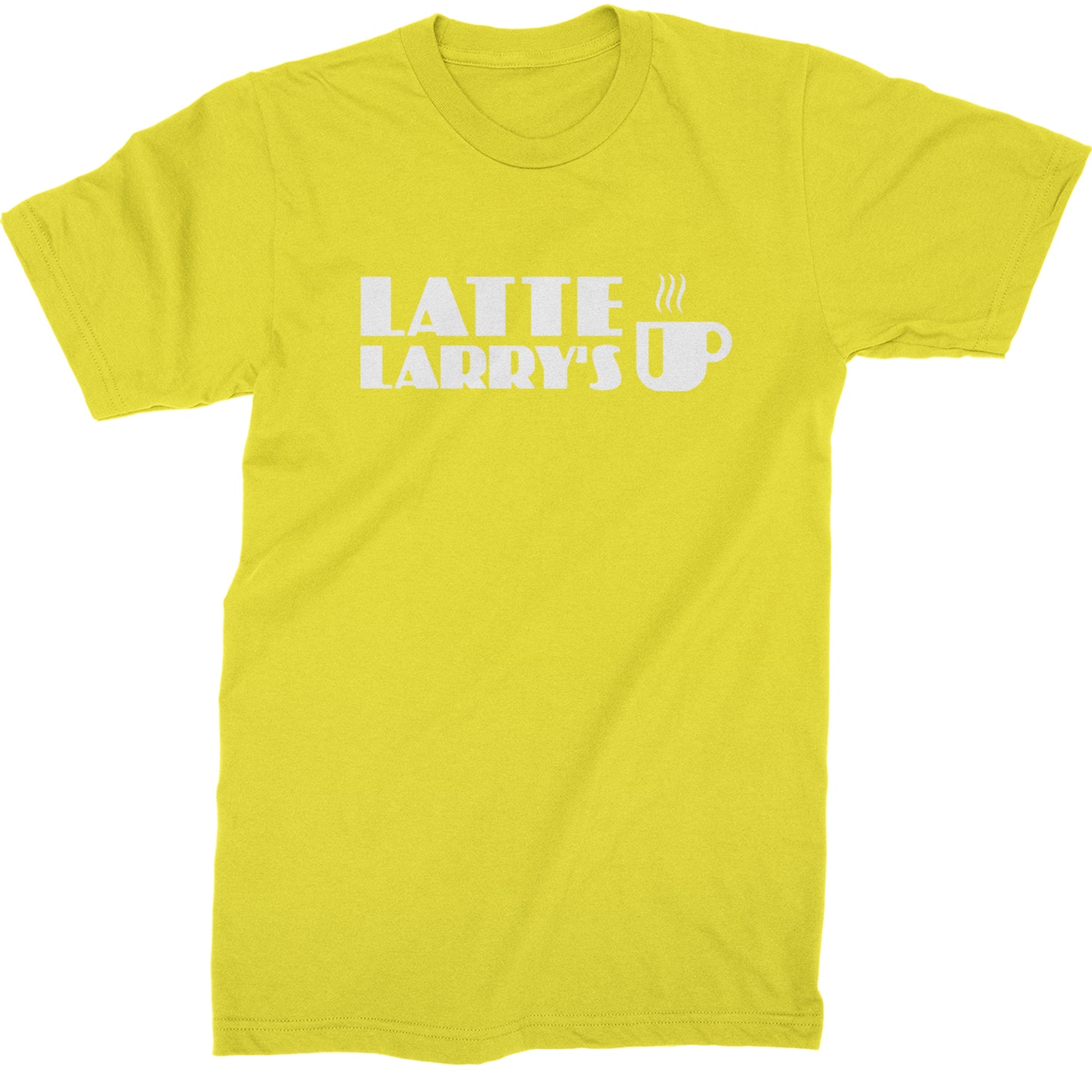 Latte Larry's Enthusiastic Coffee Mens T-shirt Yellow
