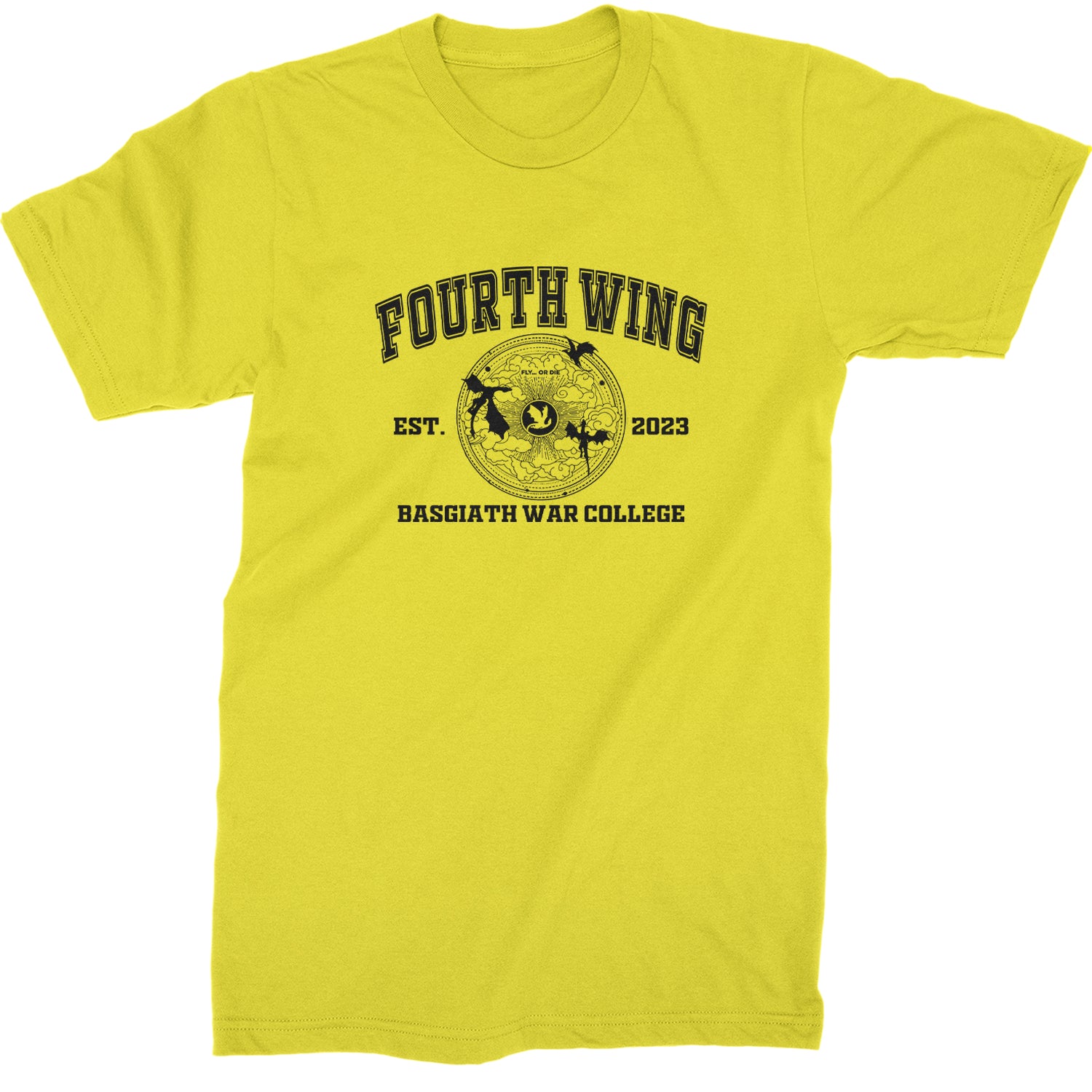 Fourth Wing Basgiath War College Mens T-shirt Yellow